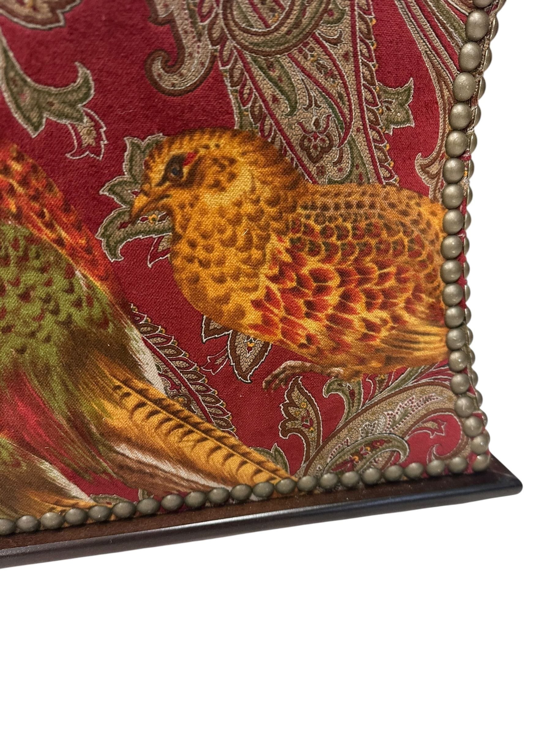 Ralph Lauren 'Florence' Ottoman in Buckthorn Paisley Fabric with Nailhead Trim | IdleHour