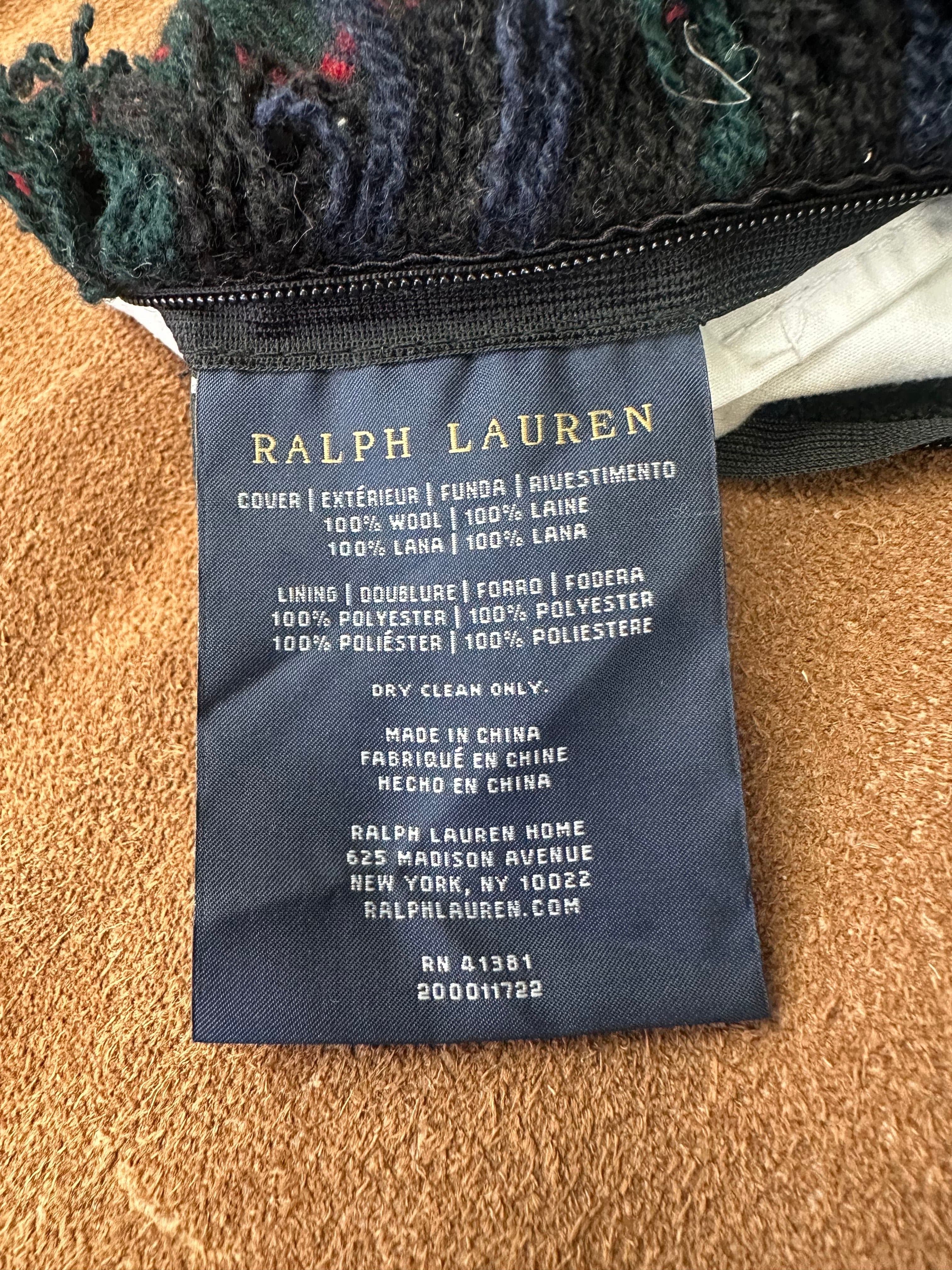 Pair of Vintage Ralph Lauren Wool Tartan Fringed Pillows | IdleHour
