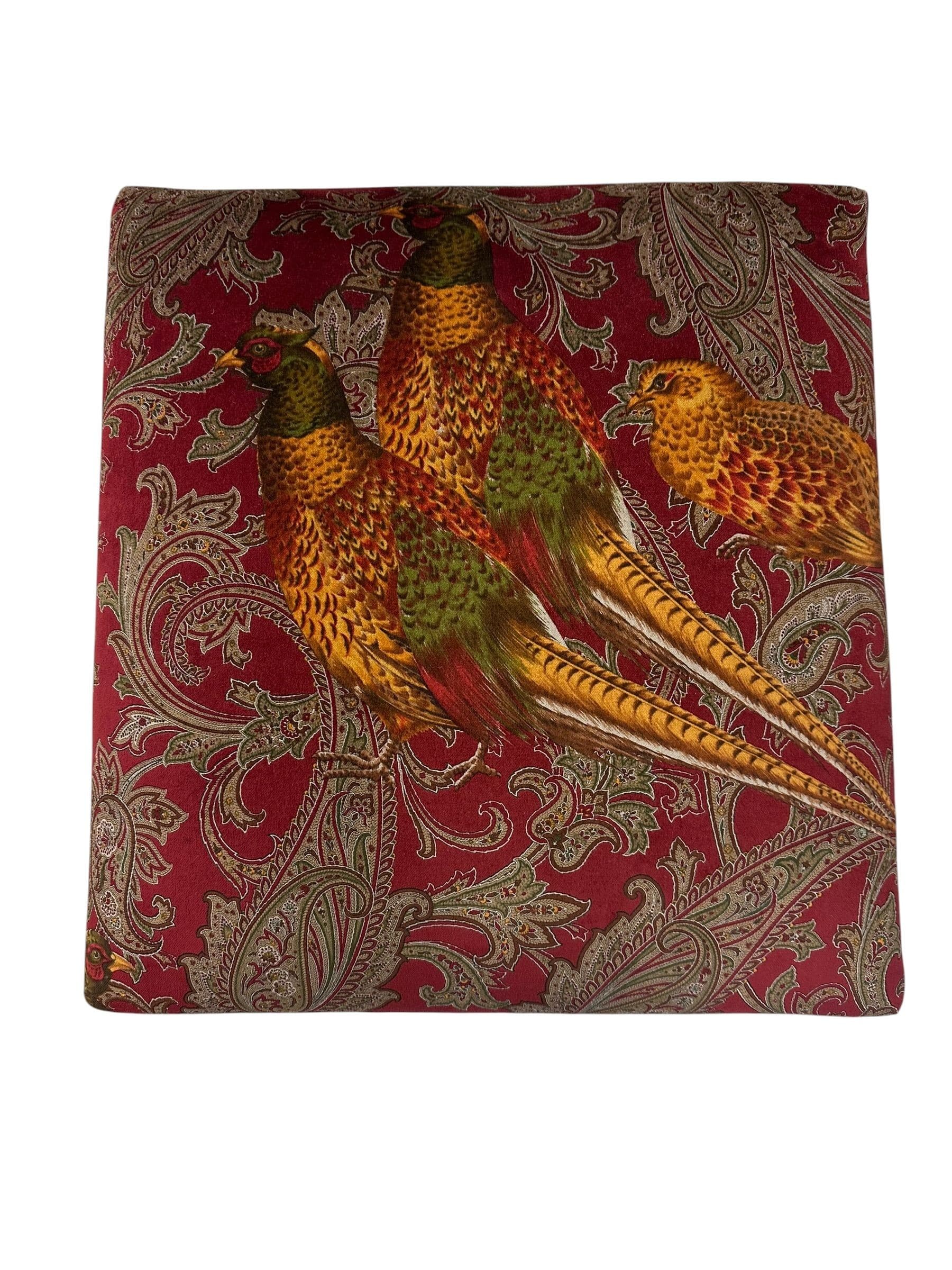 Ralph Lauren 'Florence' Ottoman in Buckthorn Paisley Fabric with Nailhead Trim | IdleHour