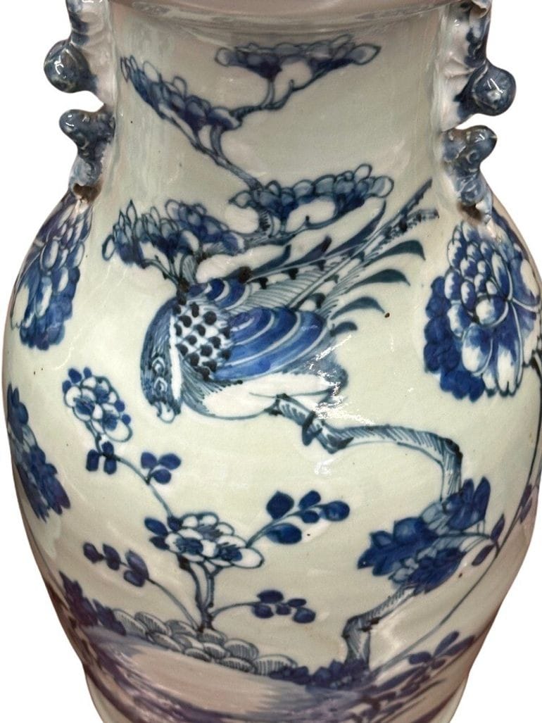 Pair of Late 19th Century Blue & Celadon Chinese Vases With Handles | IdleHour