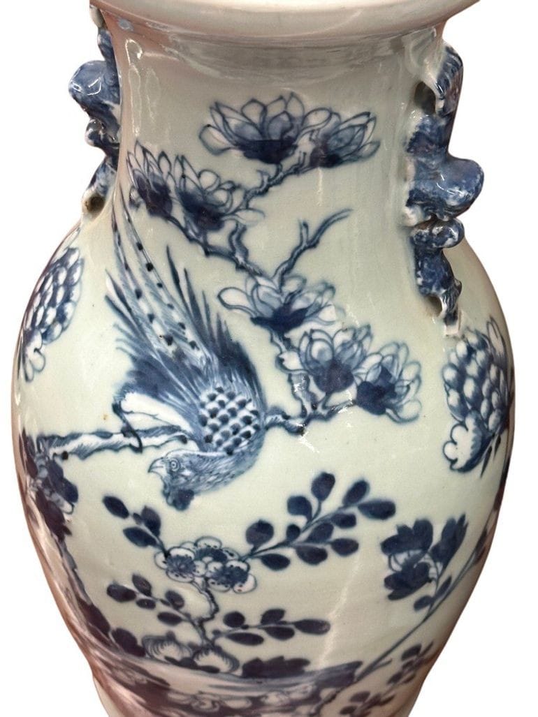 Pair of Late 19th Century Blue & Celadon Chinese Vases With Handles | IdleHour