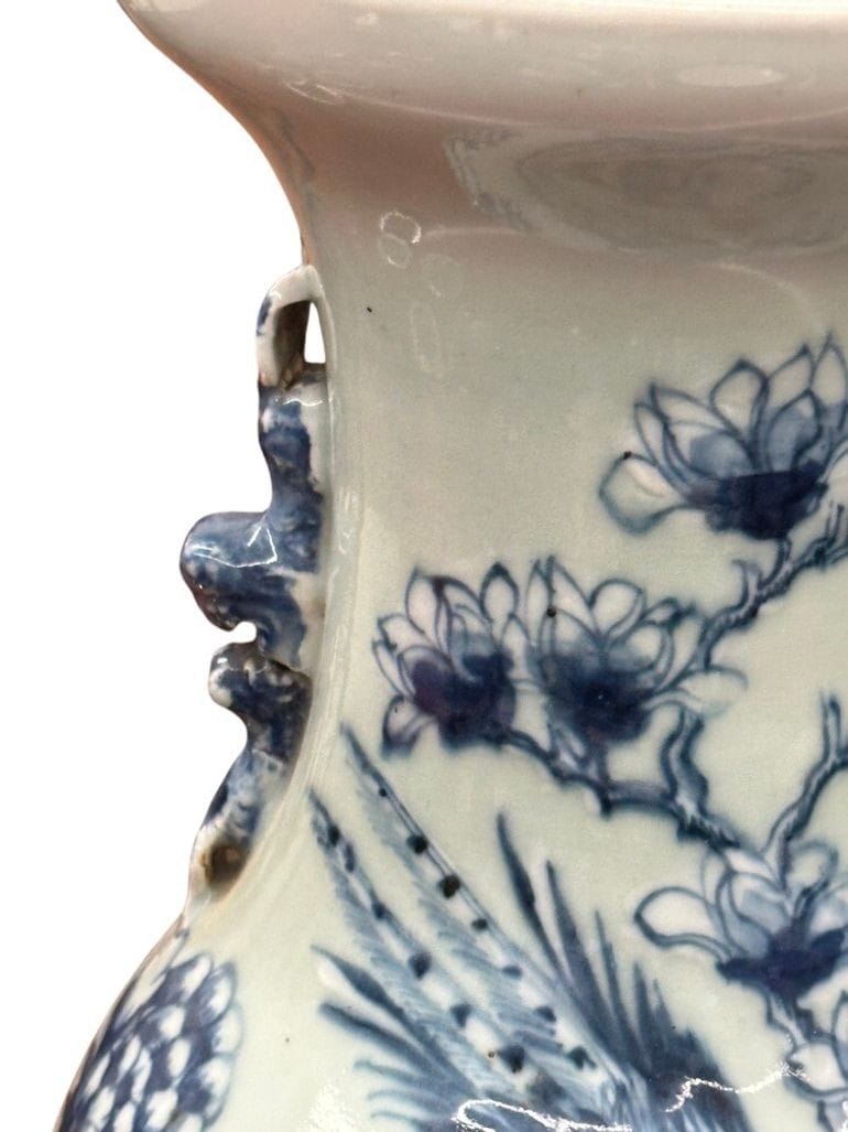Pair of Late 19th Century Blue & Celadon Chinese Vases With Handles | IdleHour