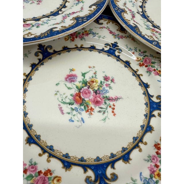 1940s Sevres Blue Plates by Myott Staffordshire - Set of 7 | IdleHour
