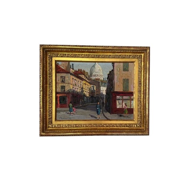 1950s Framed Prudnikov French Cityscape Oil Painting | IdleHour