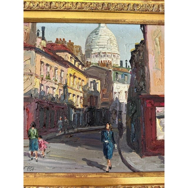 1950s Framed Prudnikov French Cityscape Oil Painting | IdleHour