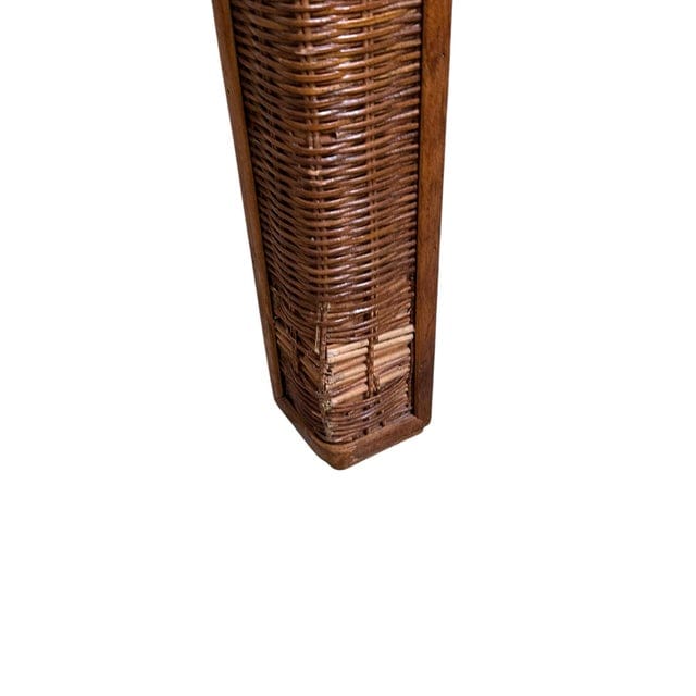 1970s Mid-Century Bamboo and Rattan Four Panel Coffee Table With Glass | IdleHour