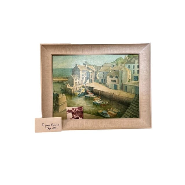 1980s Original Coastal Oil Painting of Polperro, Cornwall Harbor | IdleHour