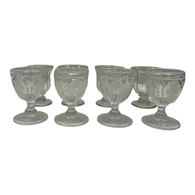 19th Century Antique Boston & Sandwich Goblets - Set of 8 | IdleHour