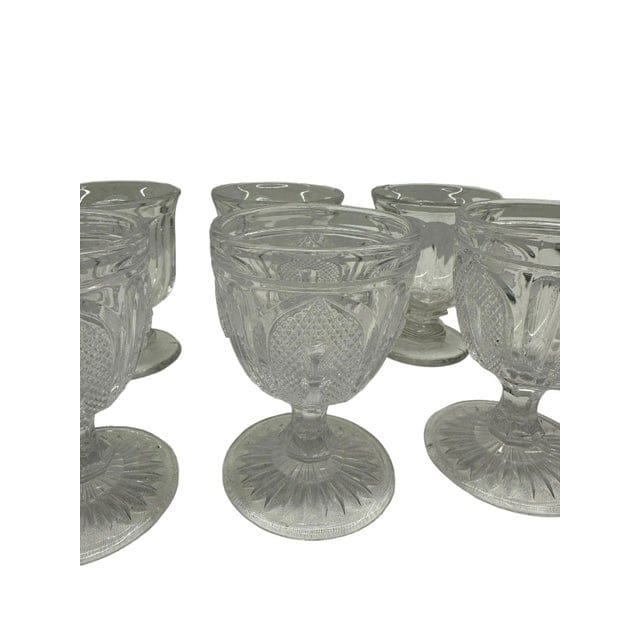 19th Century Antique Boston & Sandwich Goblets - Set of 8 | IdleHour