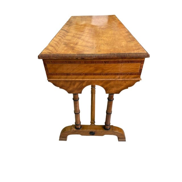 19th Century William IV Satinwood Writing Desk With Tulipwood Marquetry | IdleHour