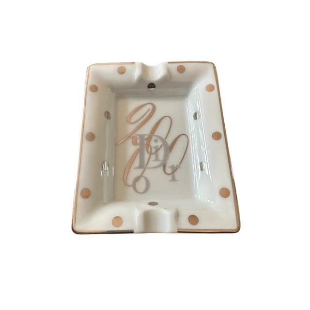 2000s Christian Dior Gold Polka Dot Ashtray | IdleHour