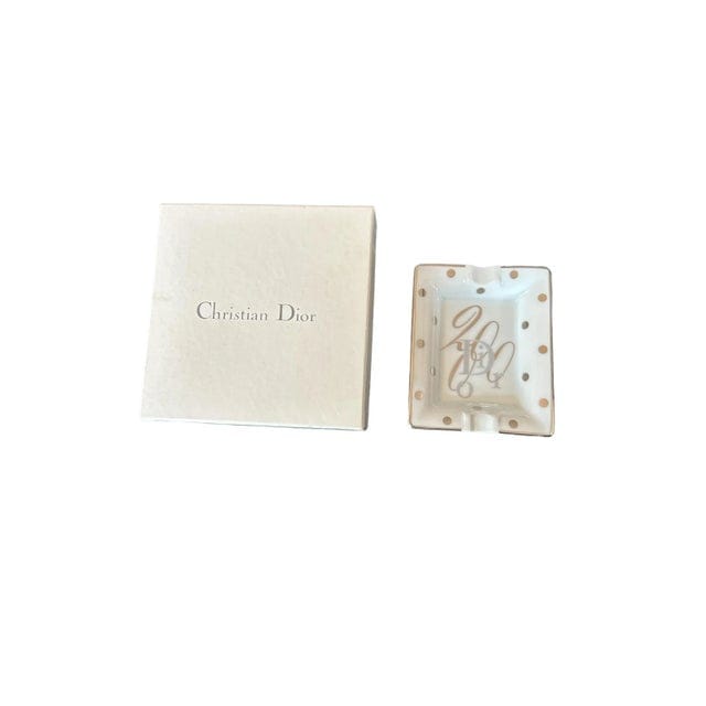 2000s Christian Dior Gold Polka Dot Ashtray | IdleHour