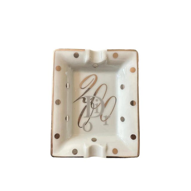 2000s Christian Dior Gold Polka Dot Ashtray | IdleHour
