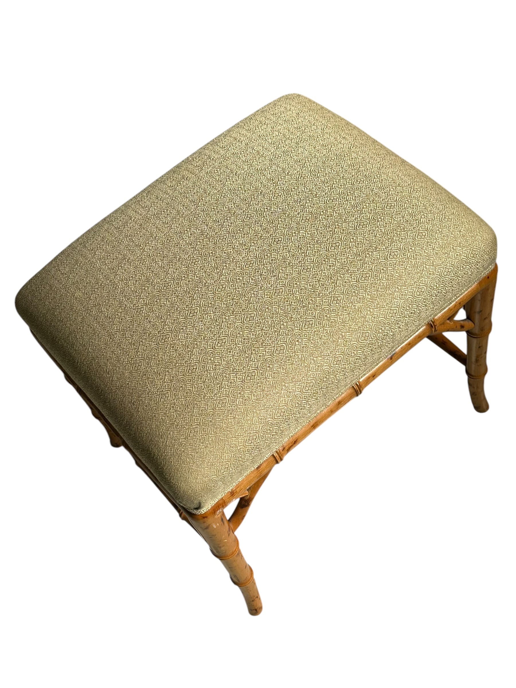 Mid-20th Century Chinese Chippendale Faux Bamboo Stool | IdleHour
