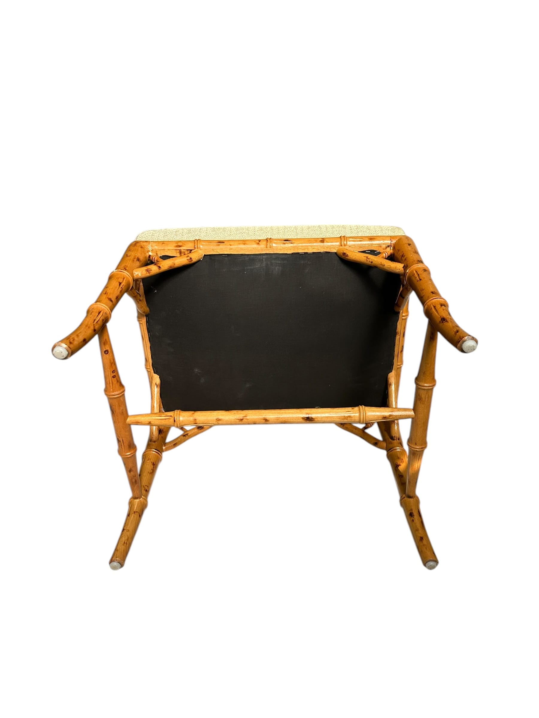 Mid-20th Century Chinese Chippendale Faux Bamboo Stool | IdleHour