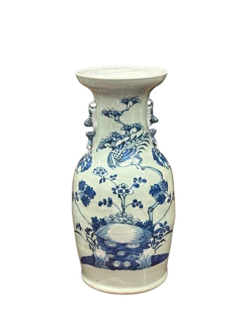 Pair of Late 19th Century Blue & Celadon Chinese Vases With Handles | IdleHour