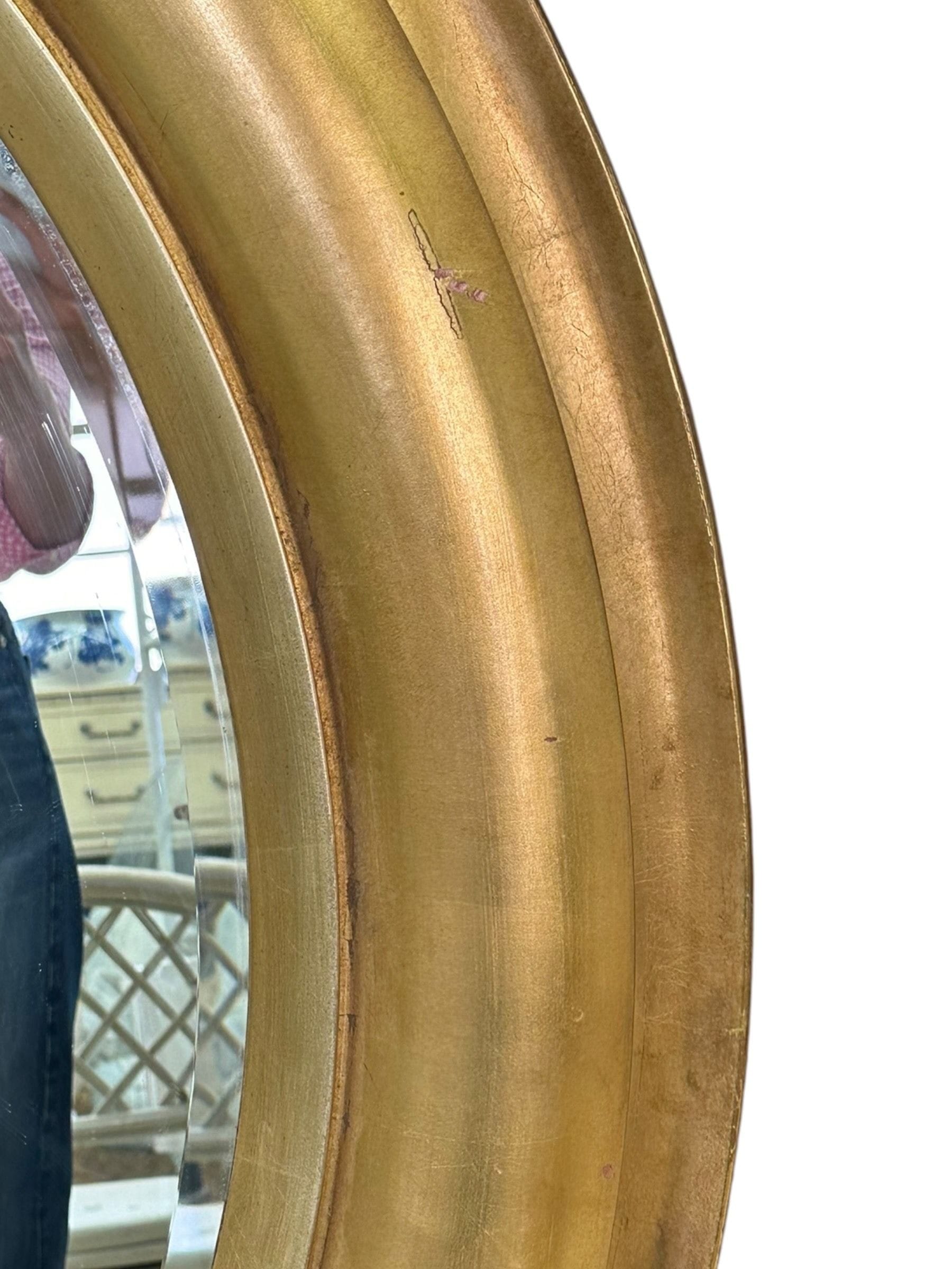 Large Round Hollywood Regency Mid 20th Century 60” Gilded Mirror | IdleHour