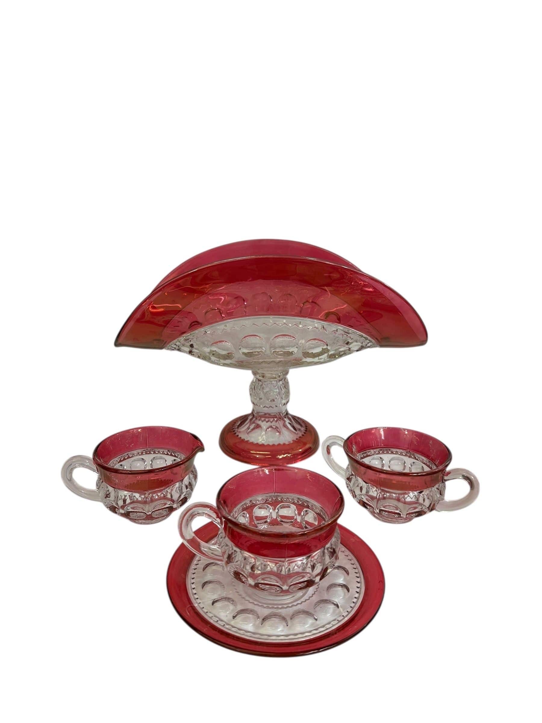 Vintage Tiffin Kings Crown Thumbprint Tea Set for 10 with Extras - 44 Pieces | IdleHour