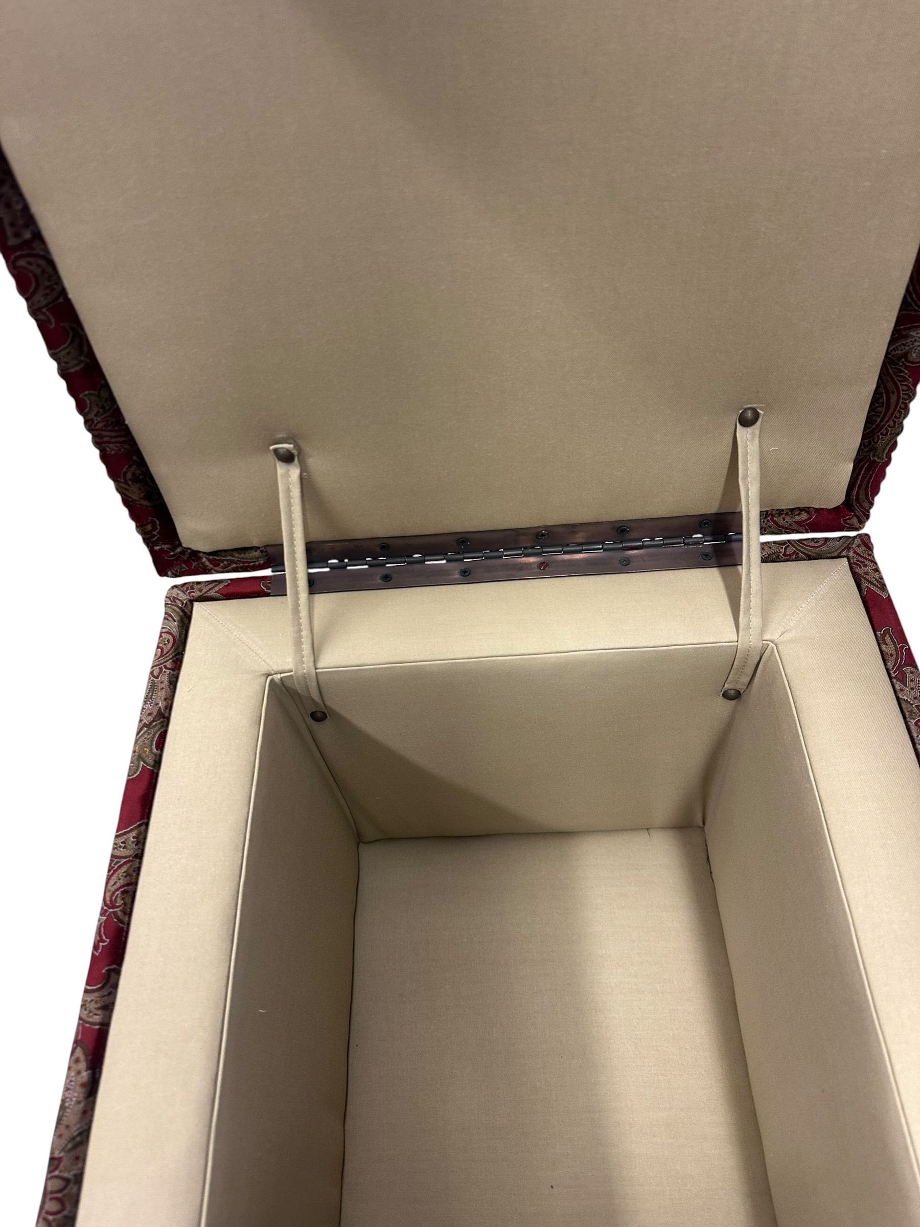 Ralph Lauren 'Florence' Ottoman in Buckthorn Paisley Fabric with Nailhead Trim | IdleHour
