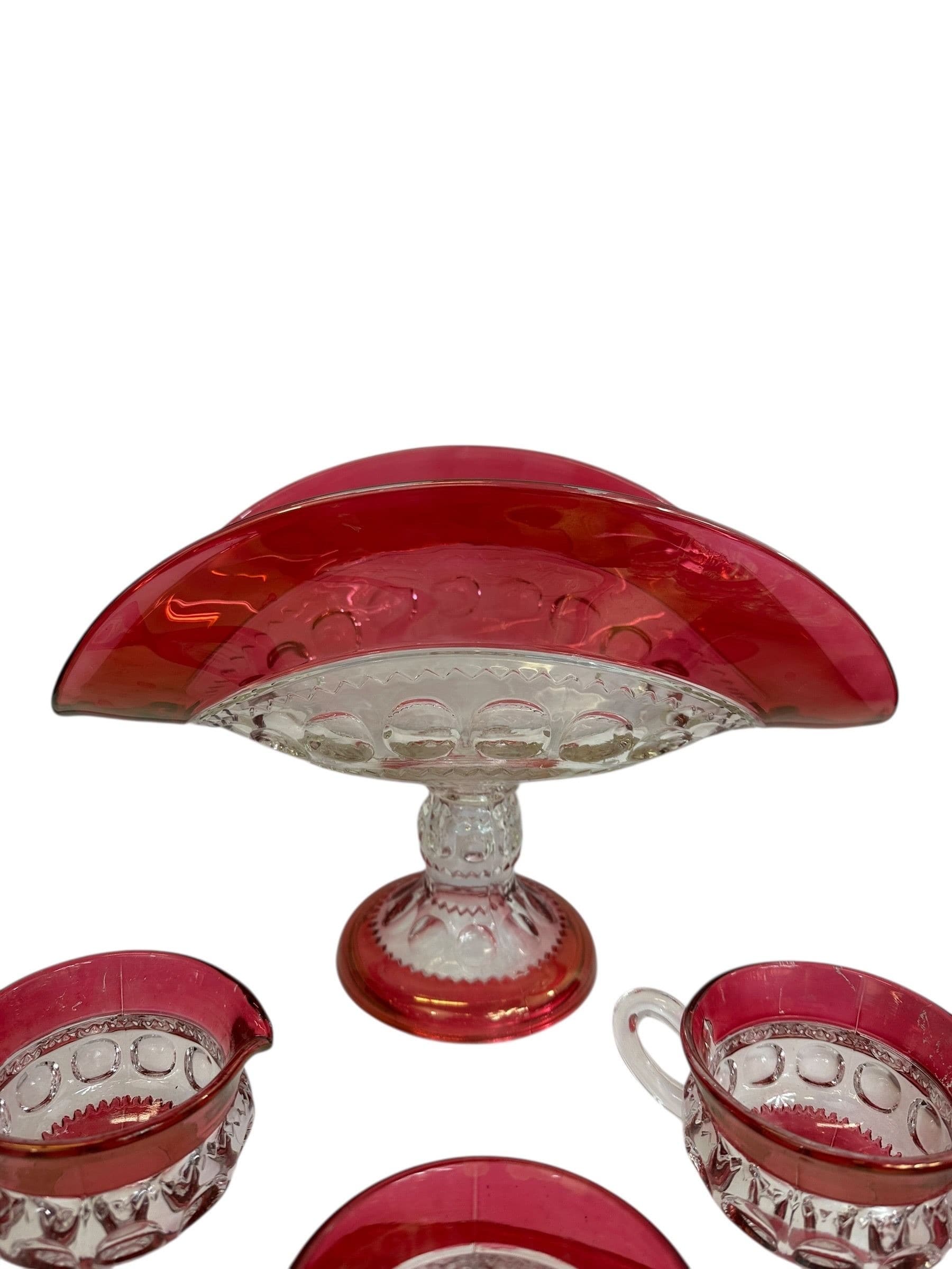 Vintage Tiffin Kings Crown Thumbprint Tea Set for 10 with Extras - 44 Pieces | IdleHour