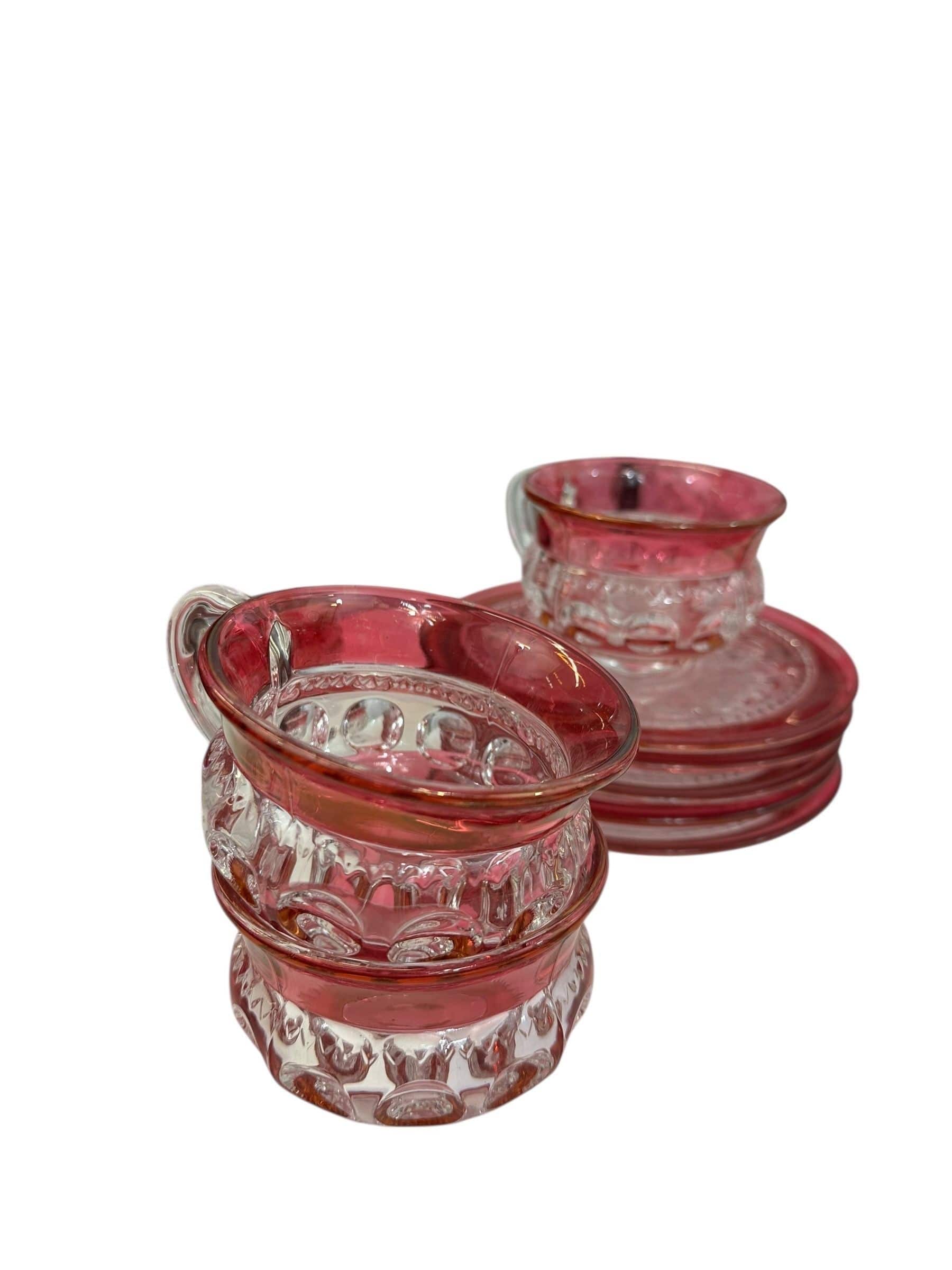 Vintage Tiffin Kings Crown Thumbprint Tea Set for 10 with Extras - 44 Pieces | IdleHour