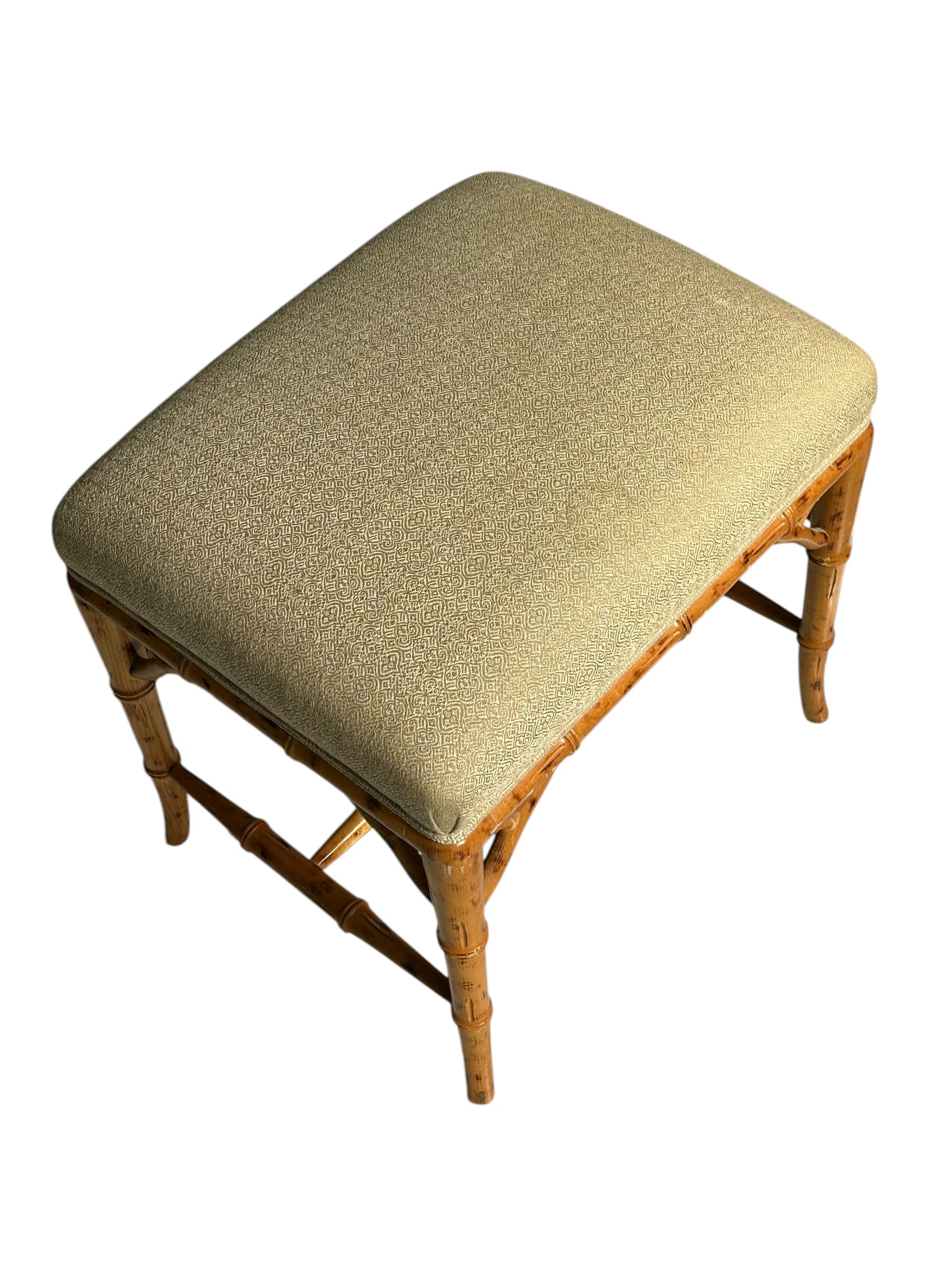 Mid-20th Century Chinese Chippendale Faux Bamboo Stool | IdleHour