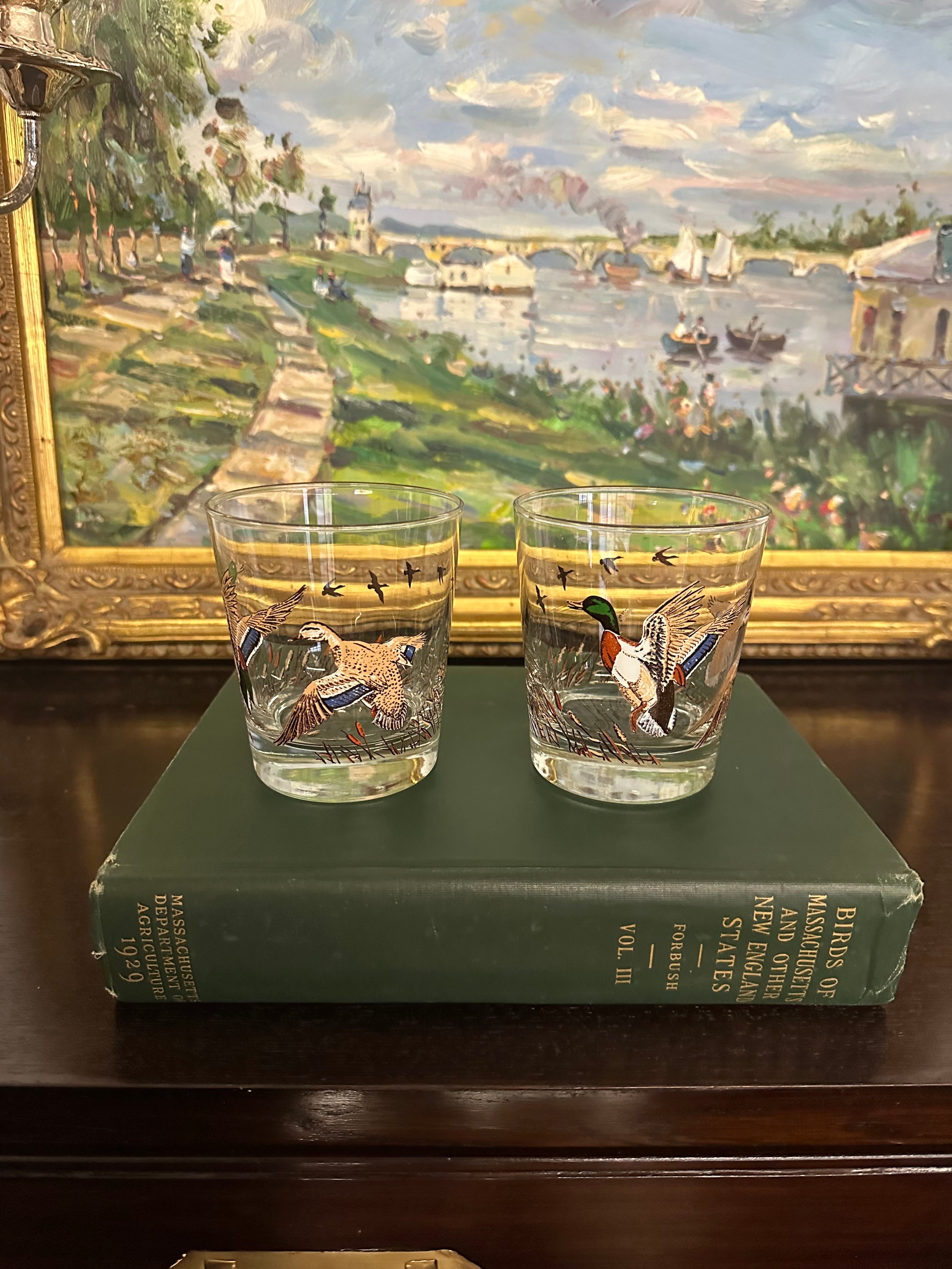 Pair of Vintage Libbey Lowball Whiskey Duck Glasses | IdleHour
