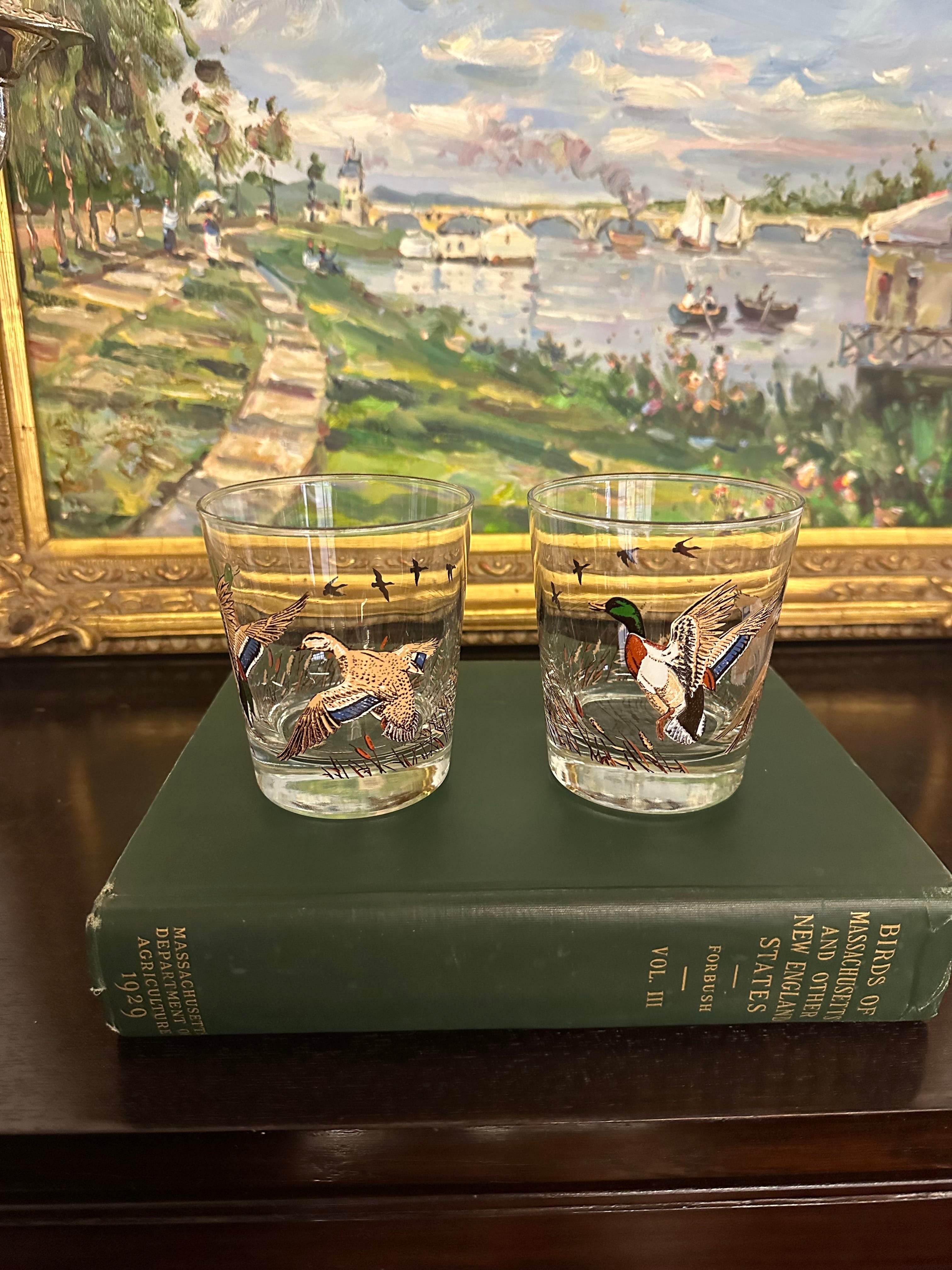 Pair of Vintage Libbey Lowball Whiskey Duck Glasses | IdleHour