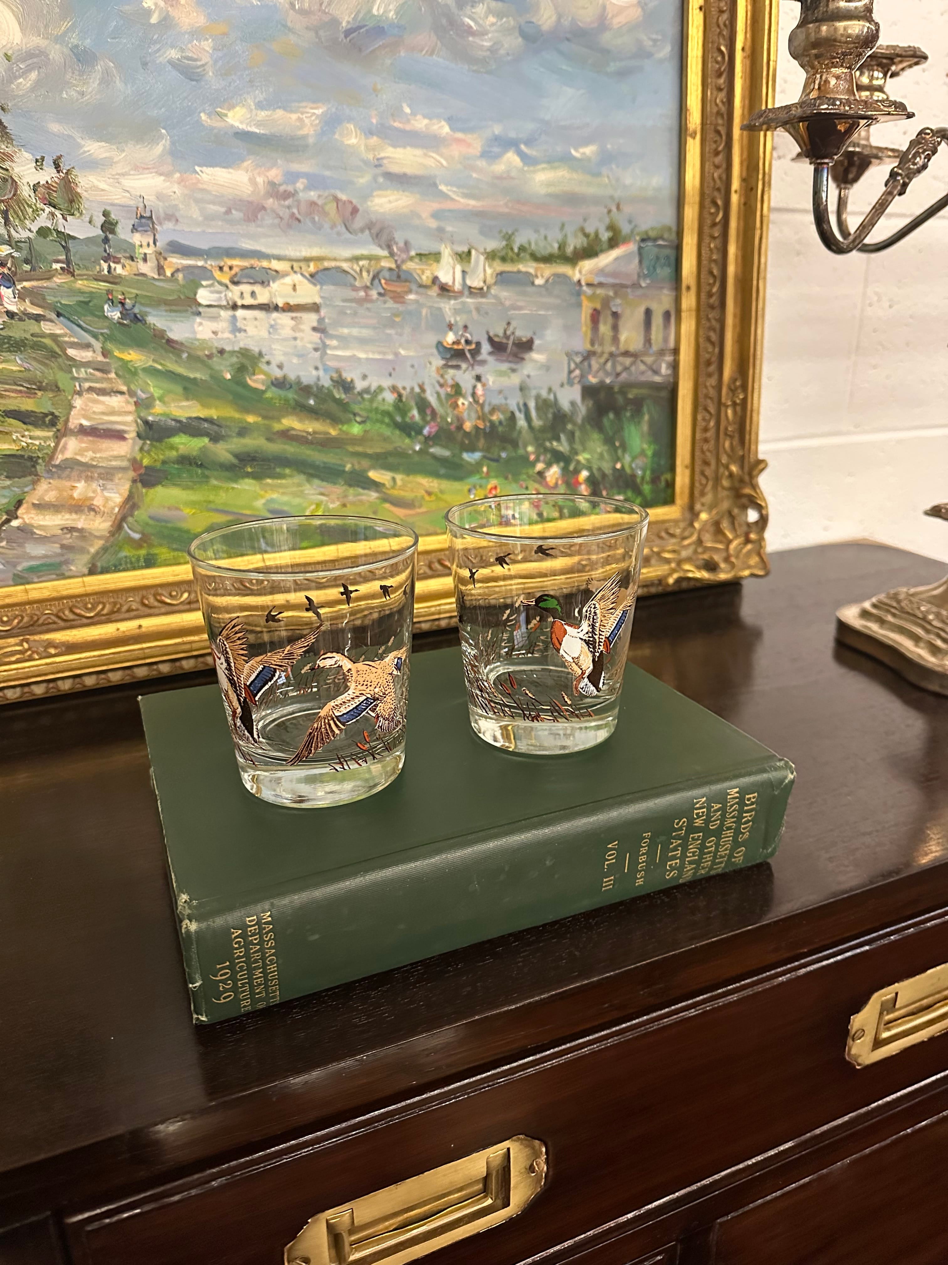 Pair of Vintage Libbey Lowball Whiskey Duck Glasses | IdleHour