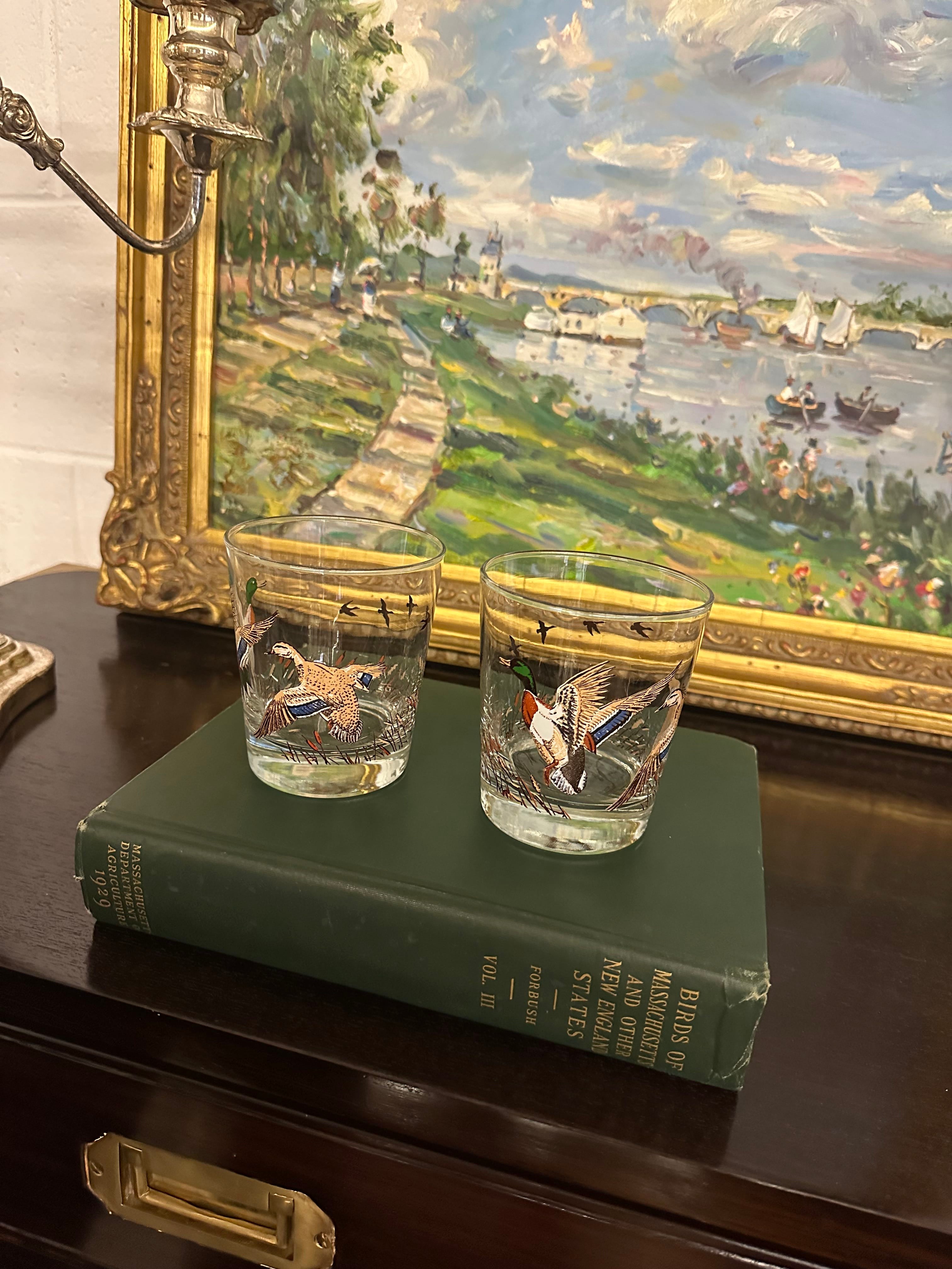 Pair of Vintage Libbey Lowball Whiskey Duck Glasses | IdleHour