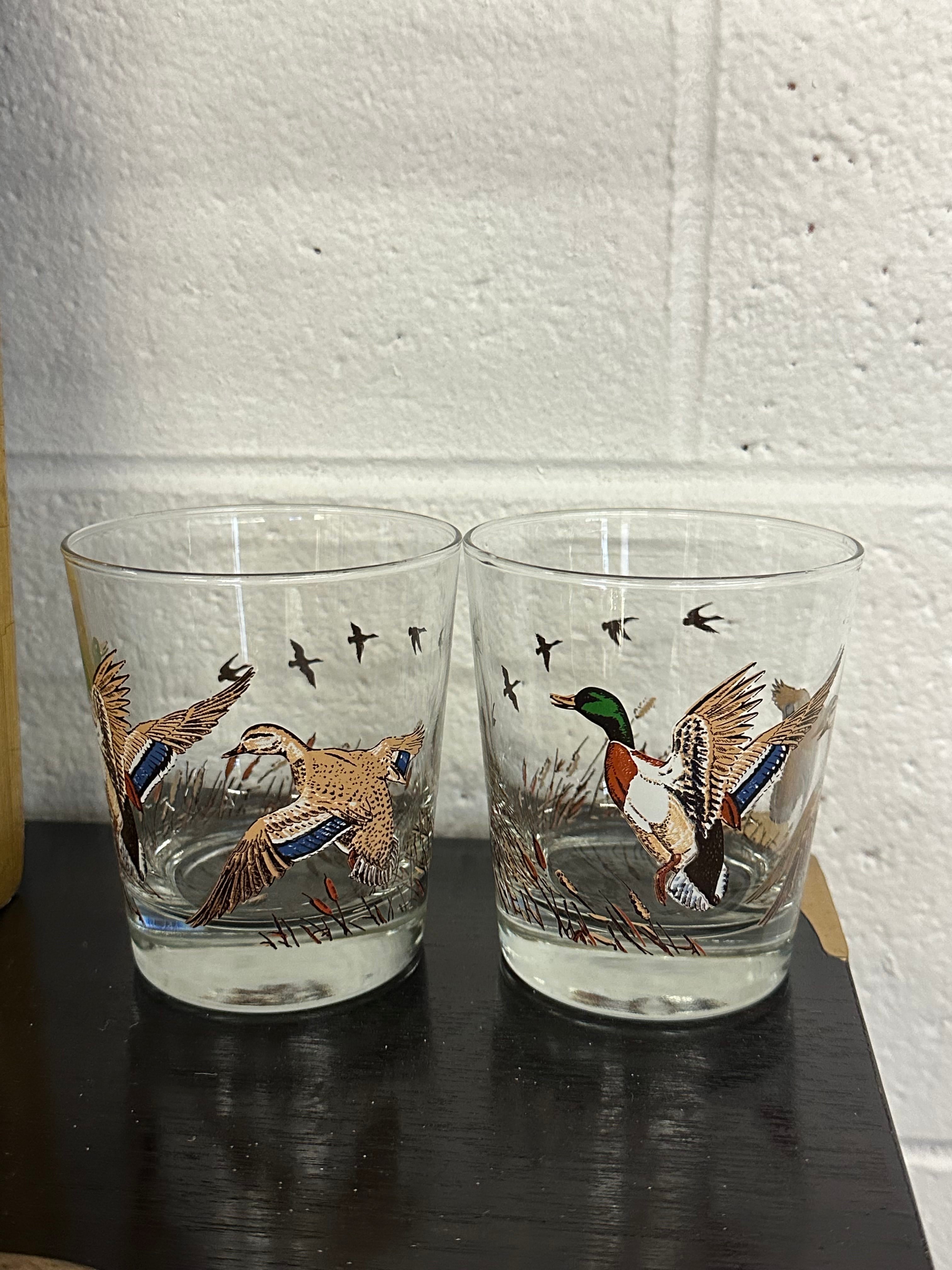 Pair of Vintage Libbey Lowball Whiskey Duck Glasses | IdleHour