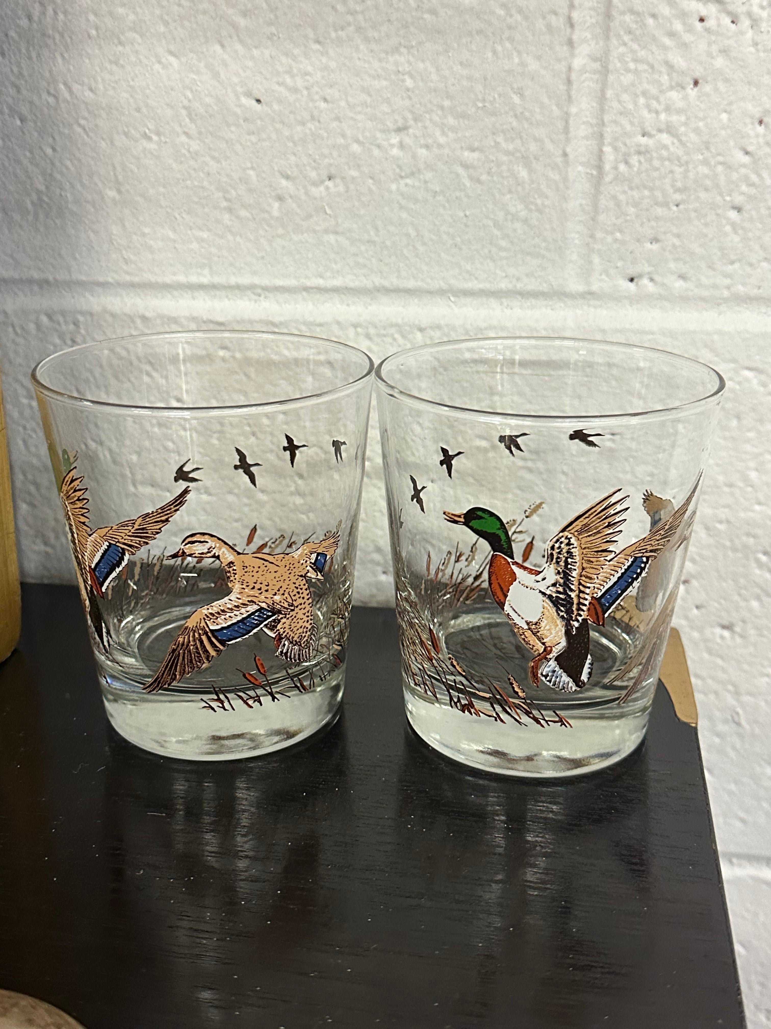 Pair of Vintage Libbey Lowball Whiskey Duck Glasses | IdleHour