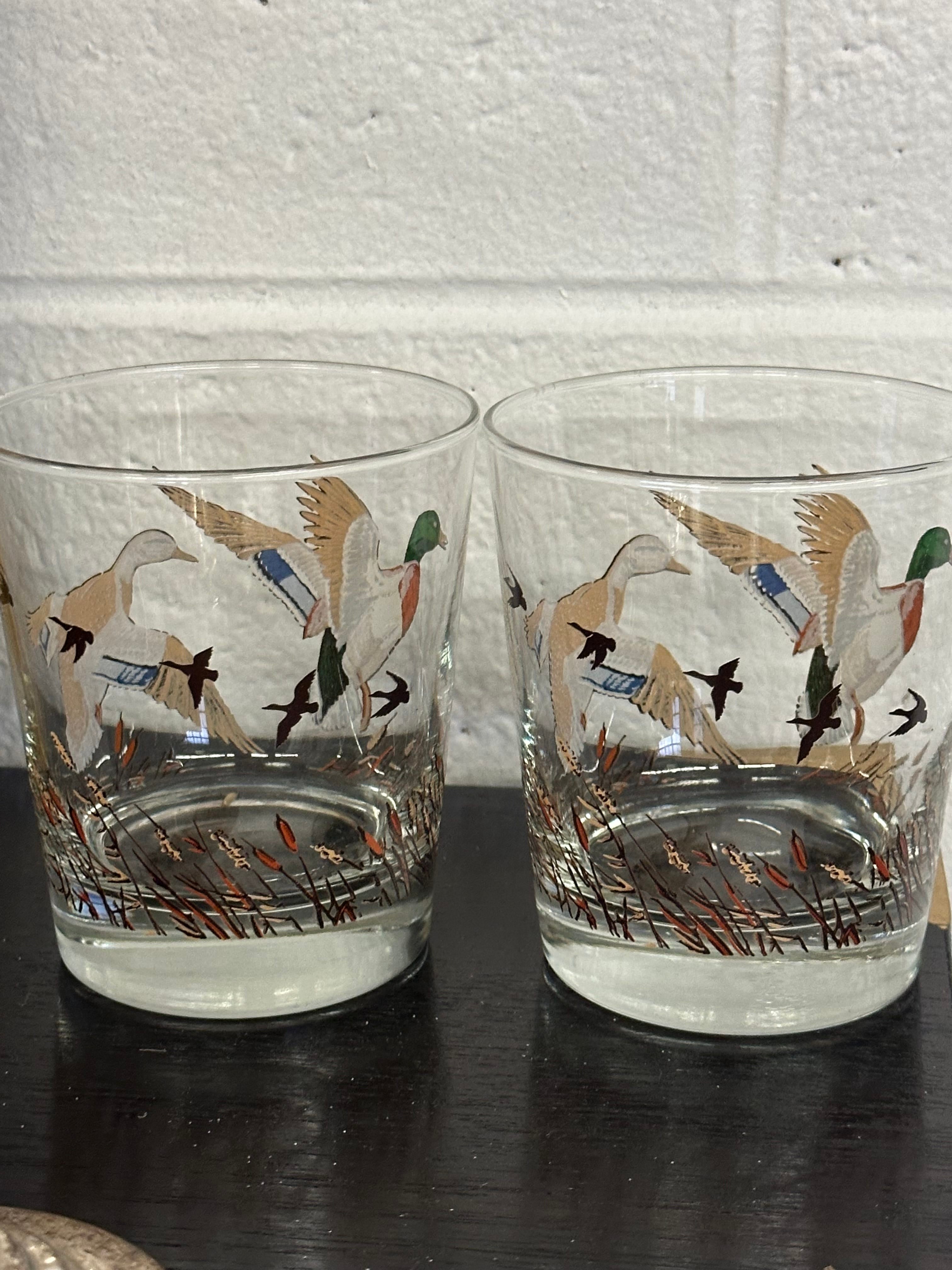 Pair of Vintage Libbey Lowball Whiskey Duck Glasses | IdleHour