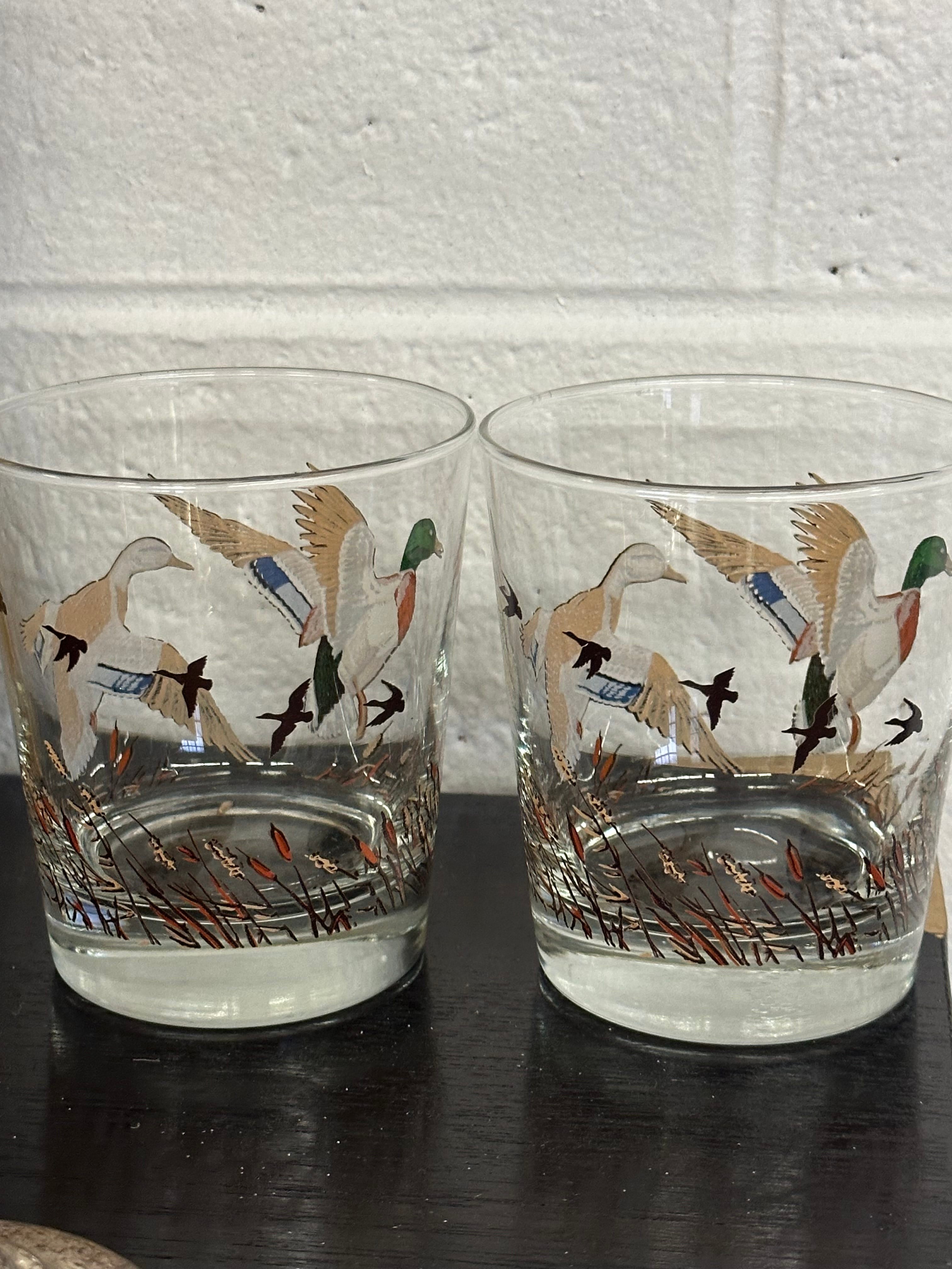 Pair of Vintage Libbey Lowball Whiskey Duck Glasses | IdleHour