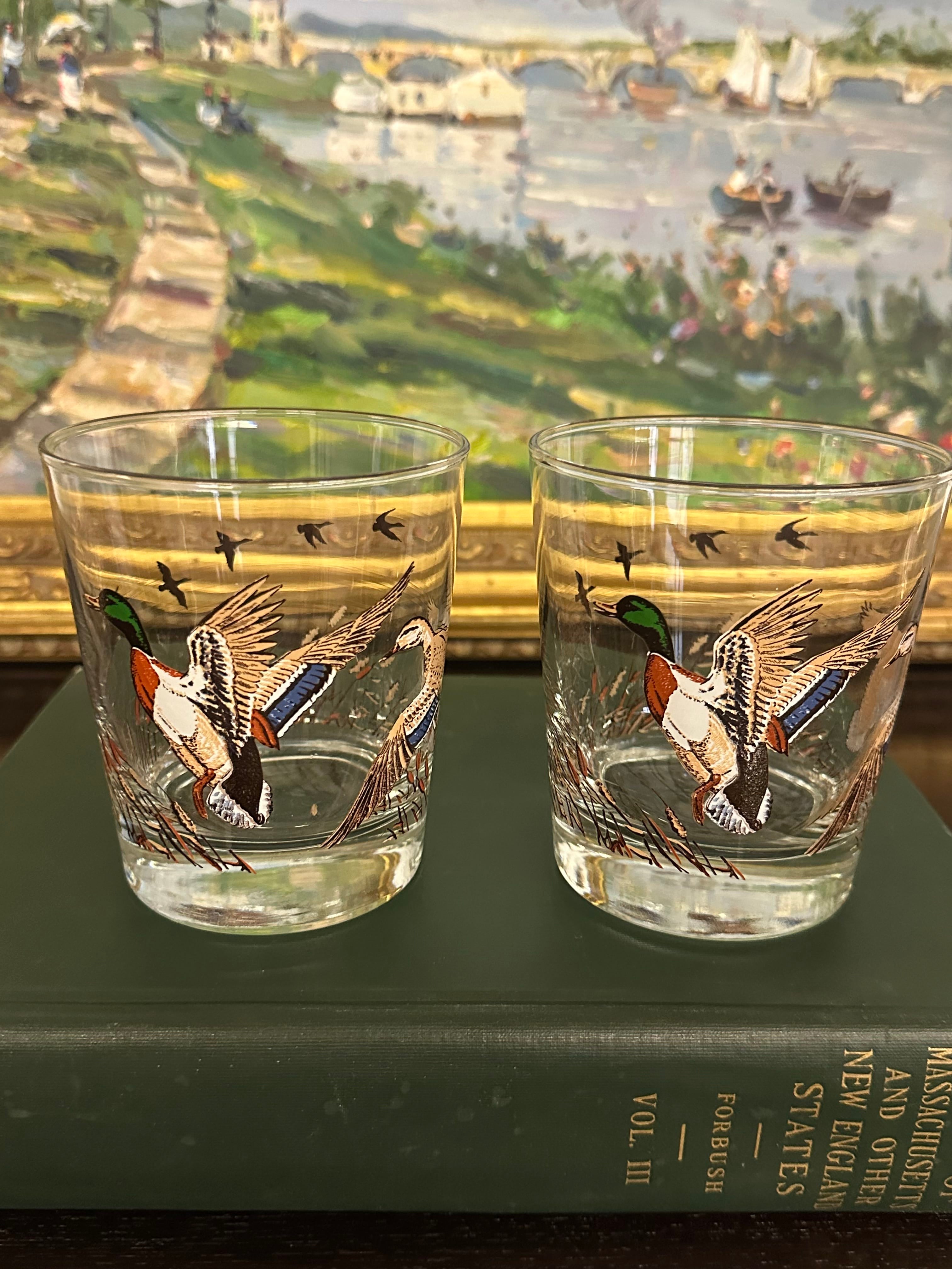 Pair of Vintage Libbey Lowball Whiskey Duck Glasses | IdleHour