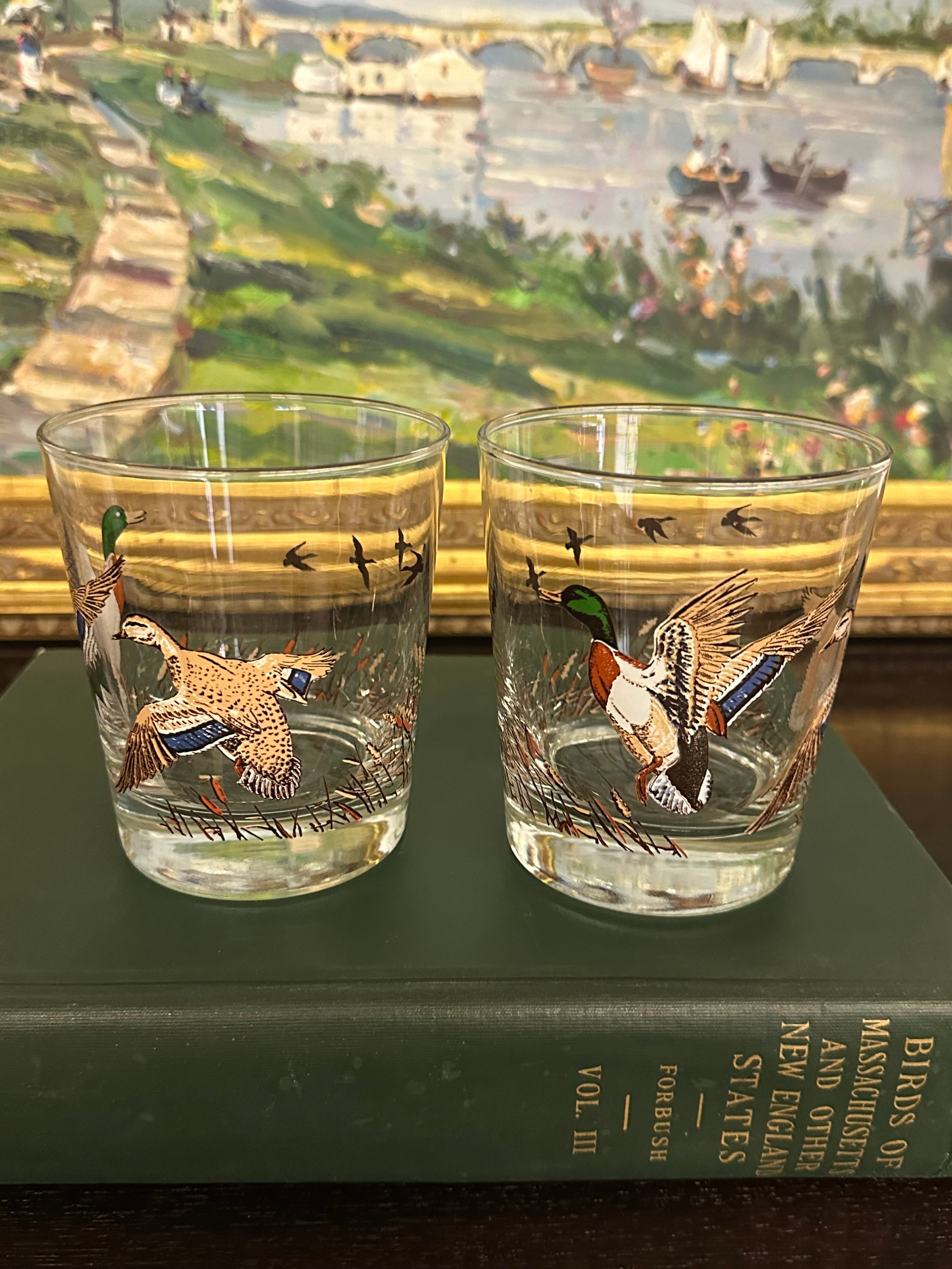 Pair of Vintage Libbey Lowball Whiskey Duck Glasses | IdleHour