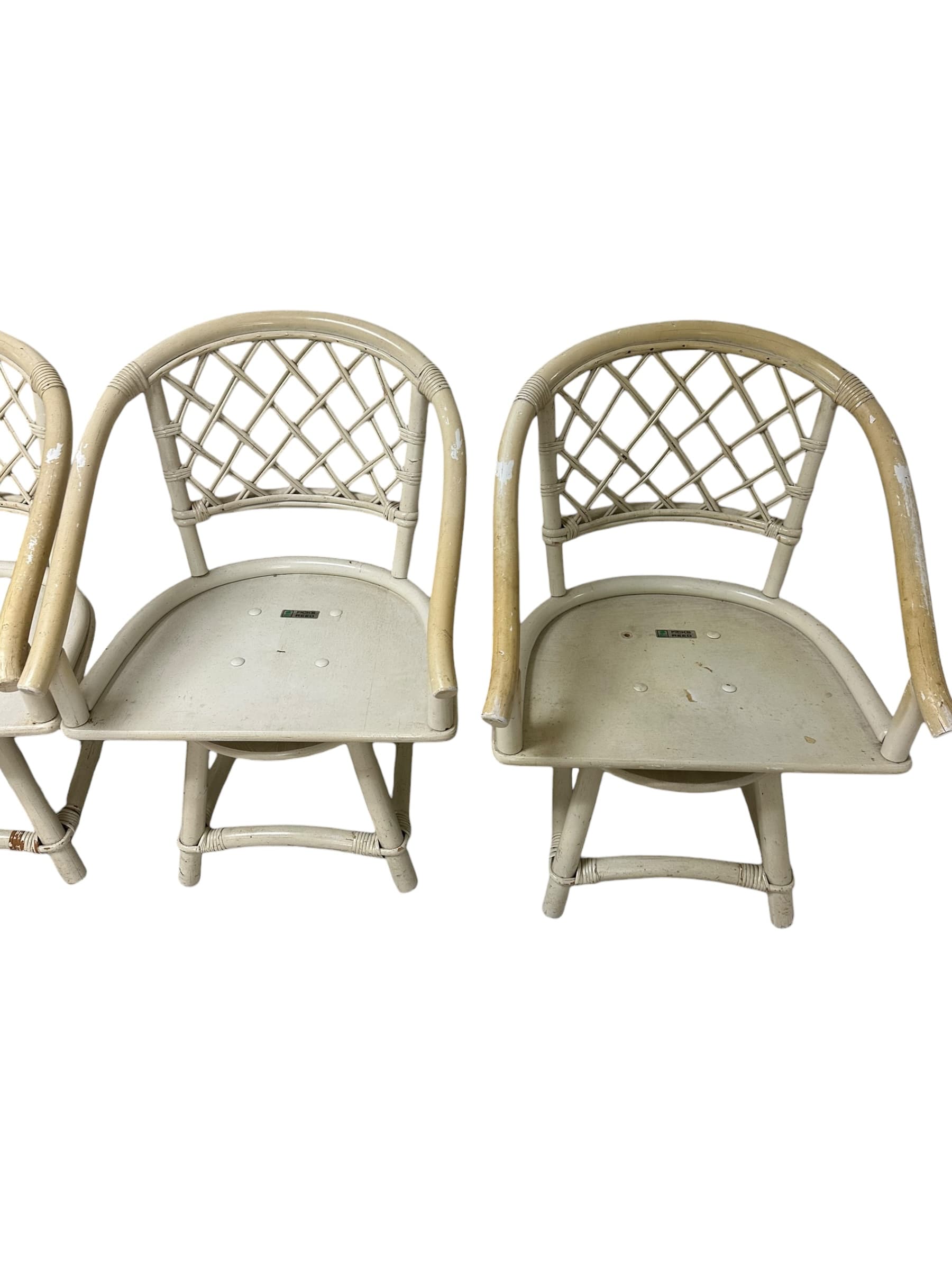 Mid 20th Century Ficks Reed Cream Rattan and Faux Bamboo Dining Set | IdleHour