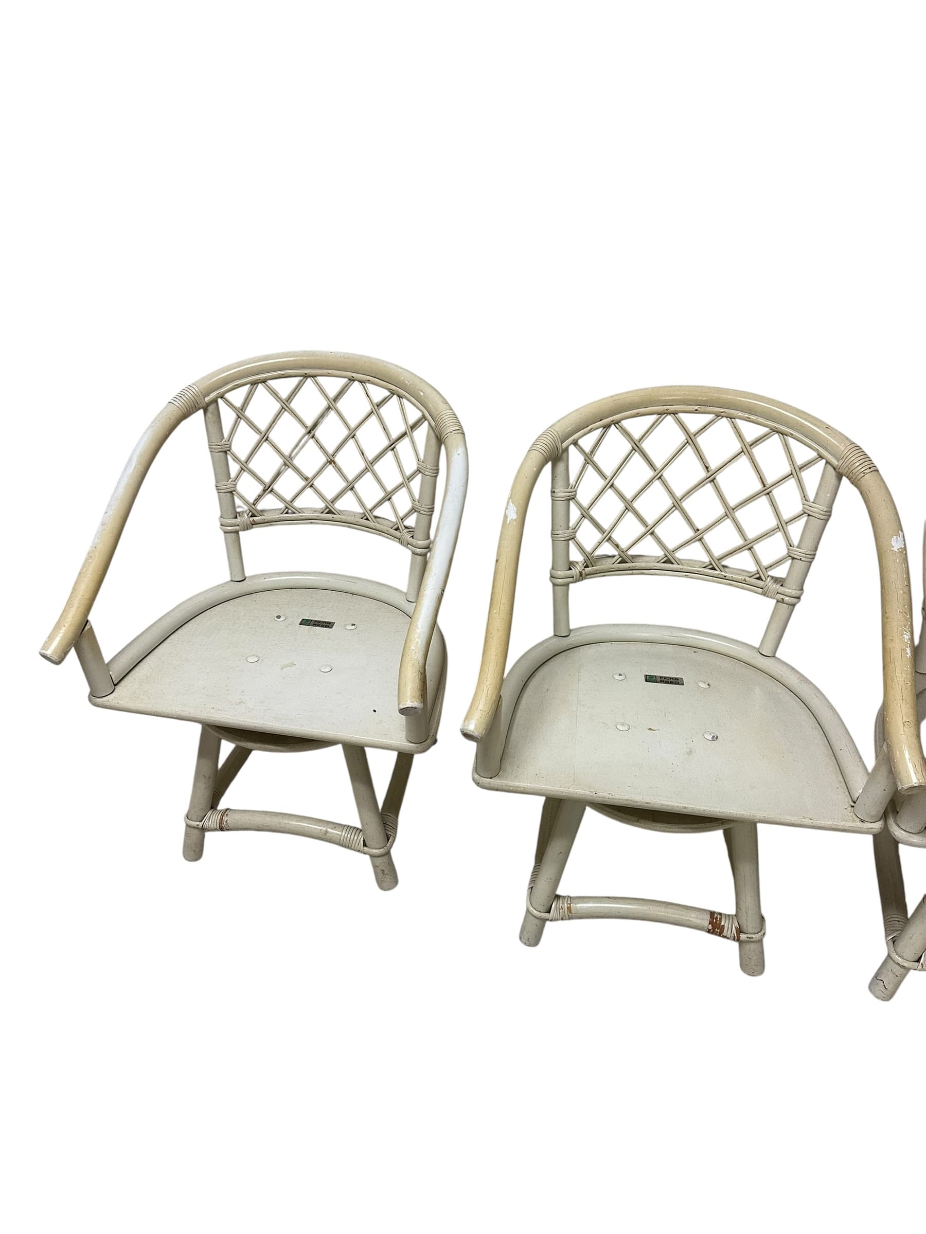 Mid 20th Century Ficks Reed Cream Rattan and Faux Bamboo Dining Set | IdleHour
