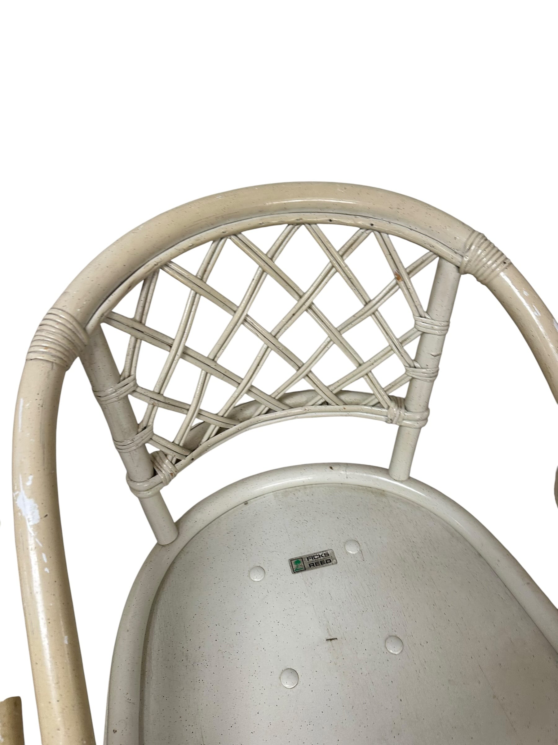 Mid 20th Century Ficks Reed Cream Rattan and Faux Bamboo Dining Set | IdleHour