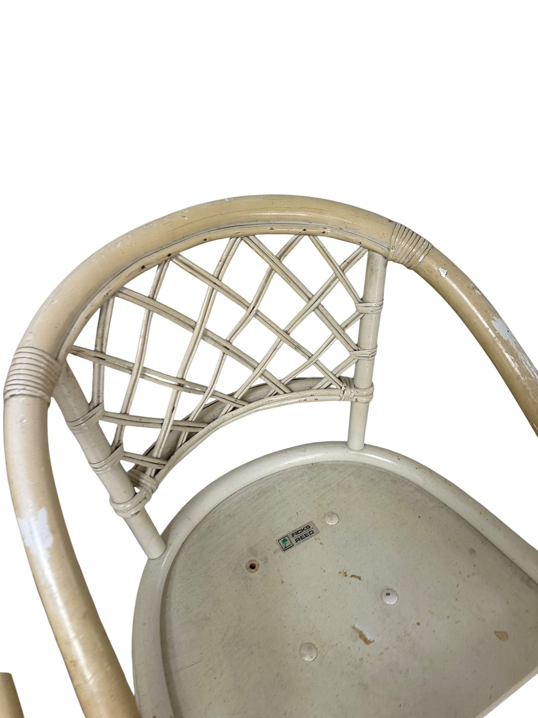 Mid 20th Century Ficks Reed Cream Rattan and Faux Bamboo Dining Set | IdleHour