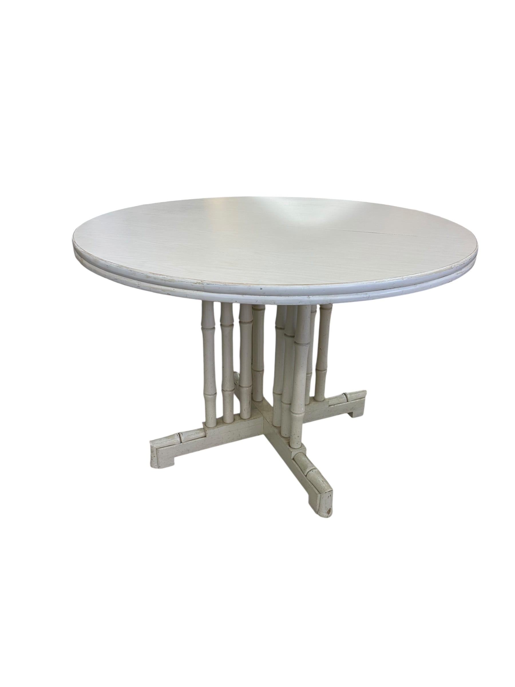 Mid 20th Century Ficks Reed Cream Rattan and Faux Bamboo Dining Set | IdleHour