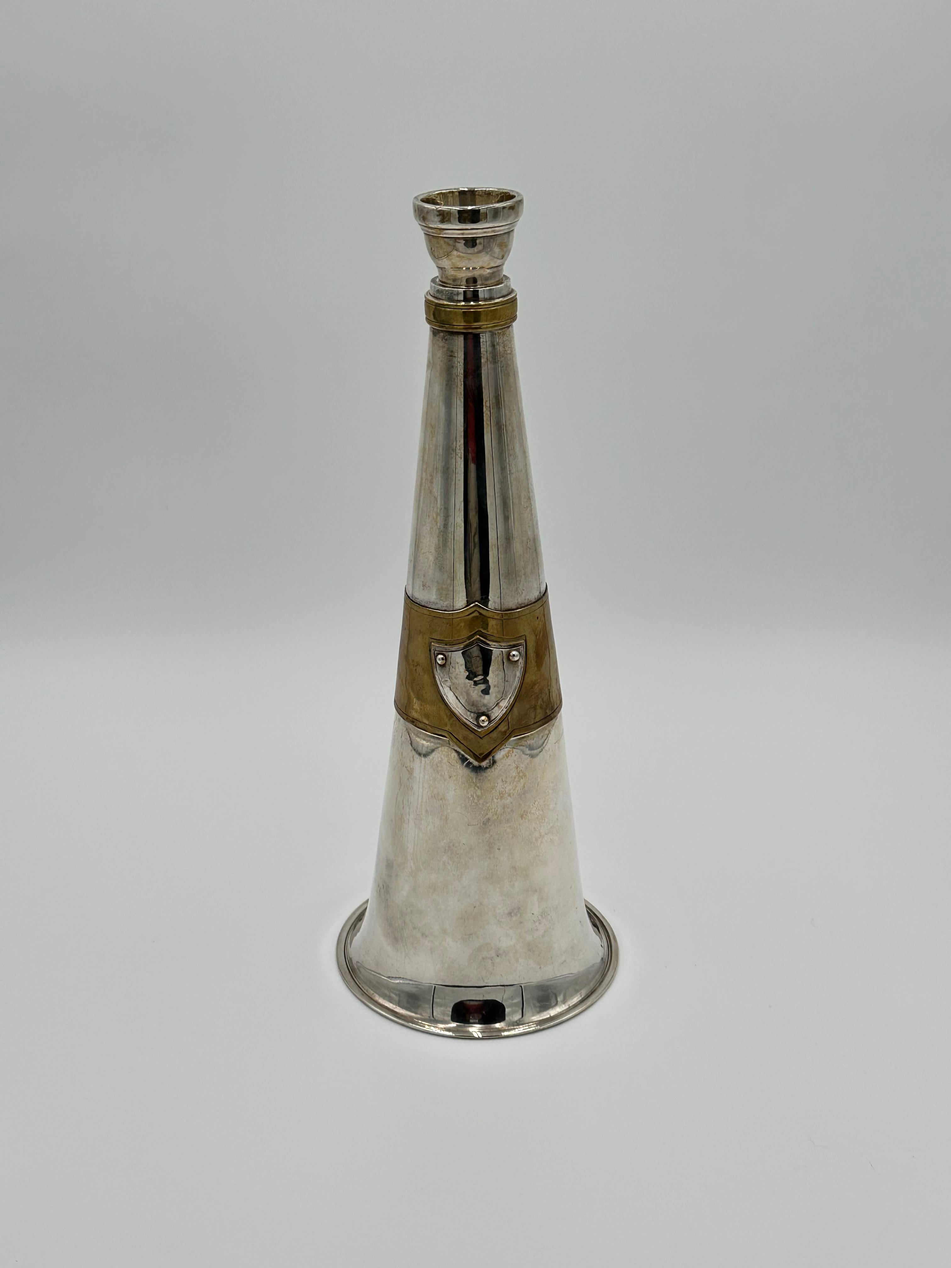 Vintage Ralph Lauren Silver Plate and Brass Fire Trumpet Cocktail Shaker | IdleHour