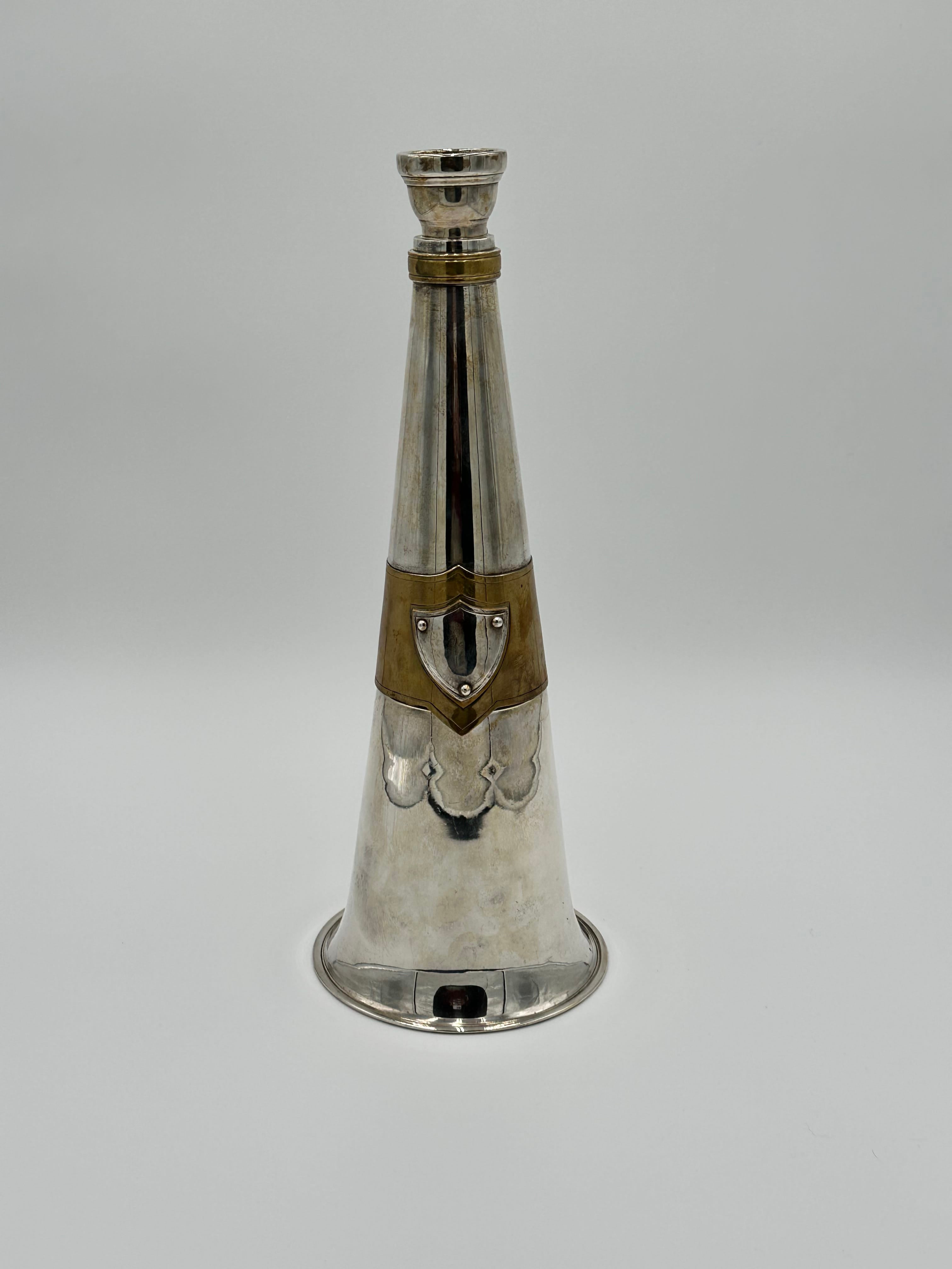 Vintage Ralph Lauren Silver Plate and Brass Fire Trumpet Cocktail Shaker | IdleHour
