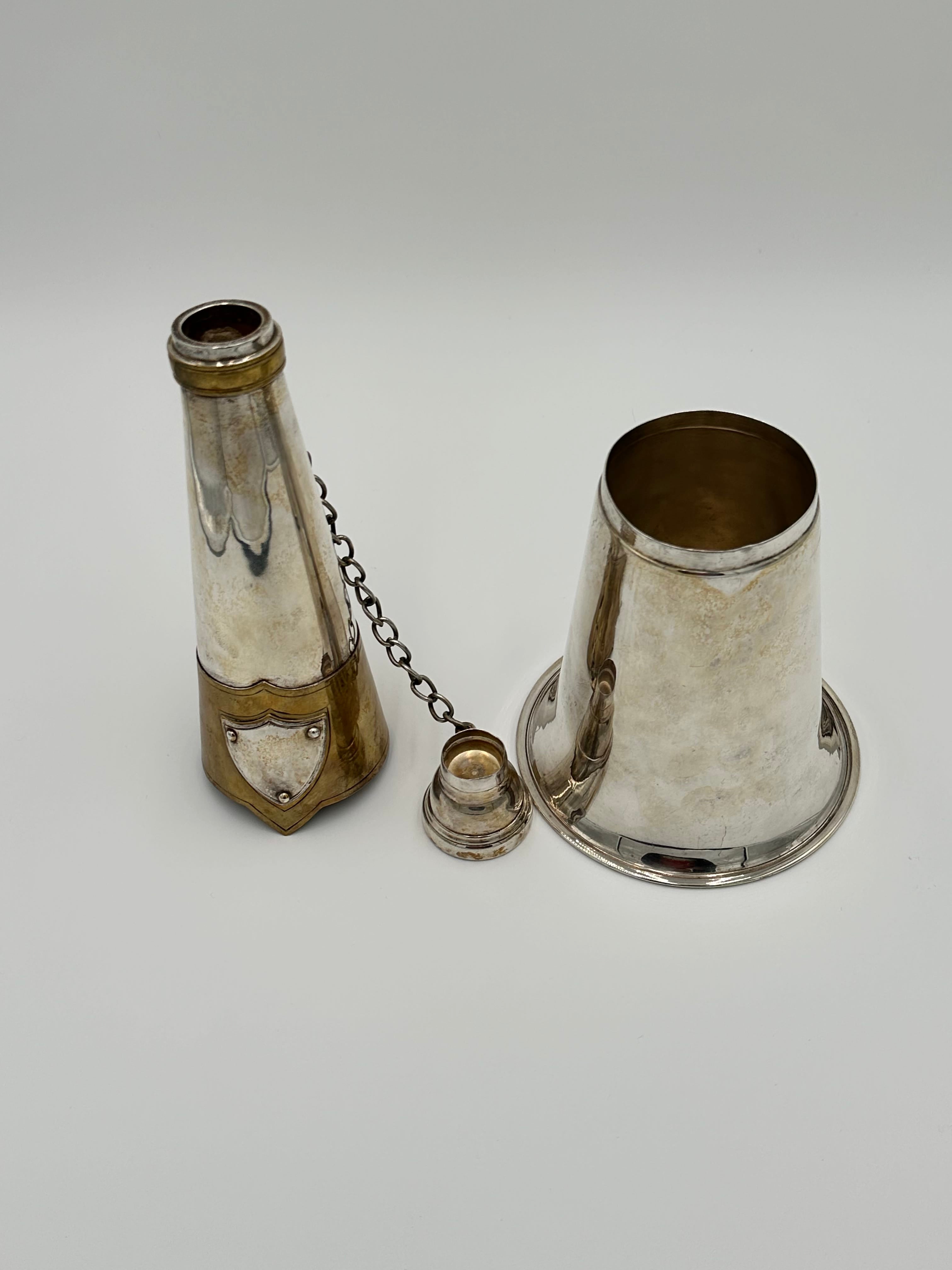 Vintage Ralph Lauren Silver Plate and Brass Fire Trumpet Cocktail Shaker | IdleHour