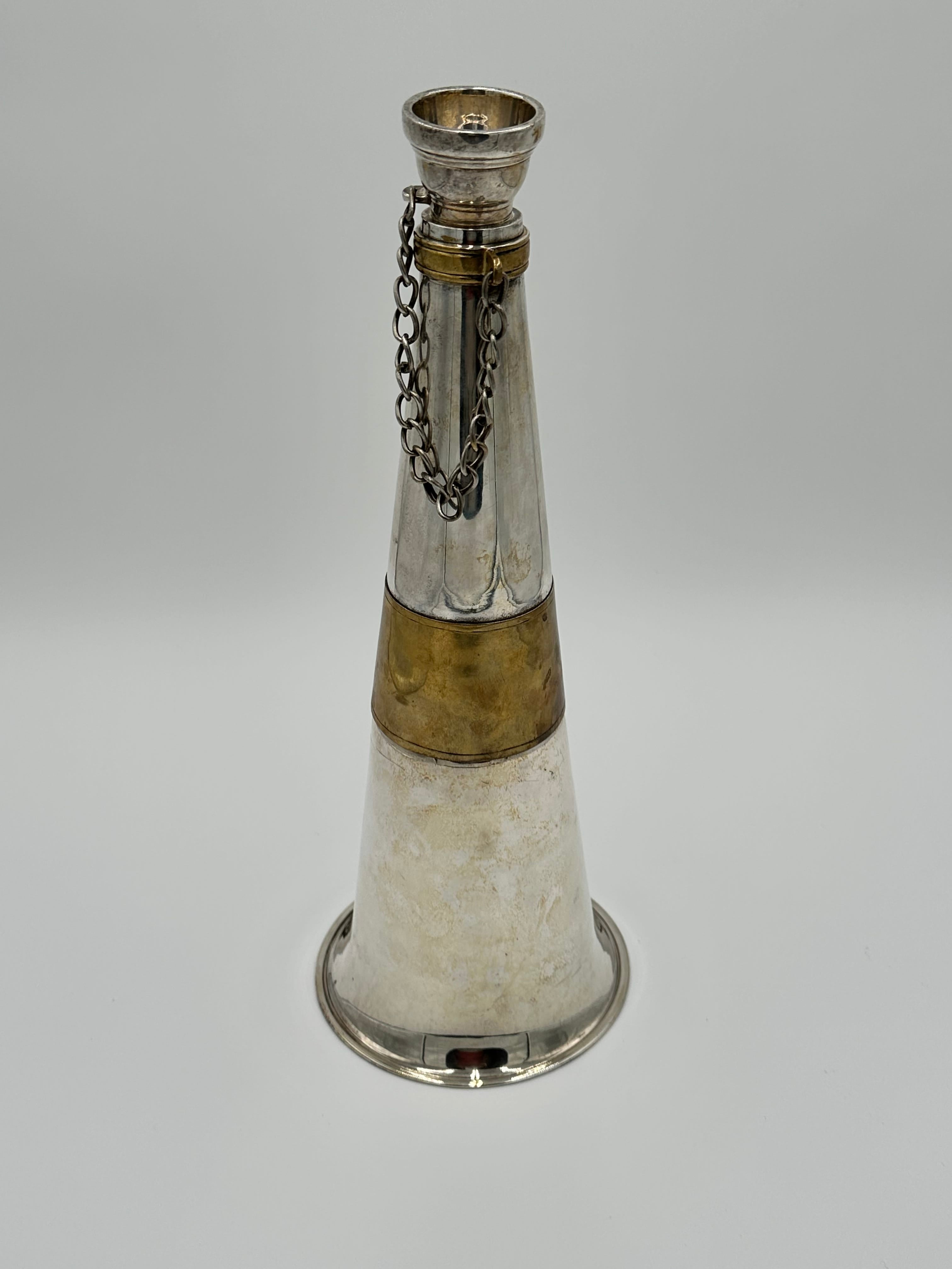 Vintage Ralph Lauren Silver Plate and Brass Fire Trumpet Cocktail Shaker | IdleHour