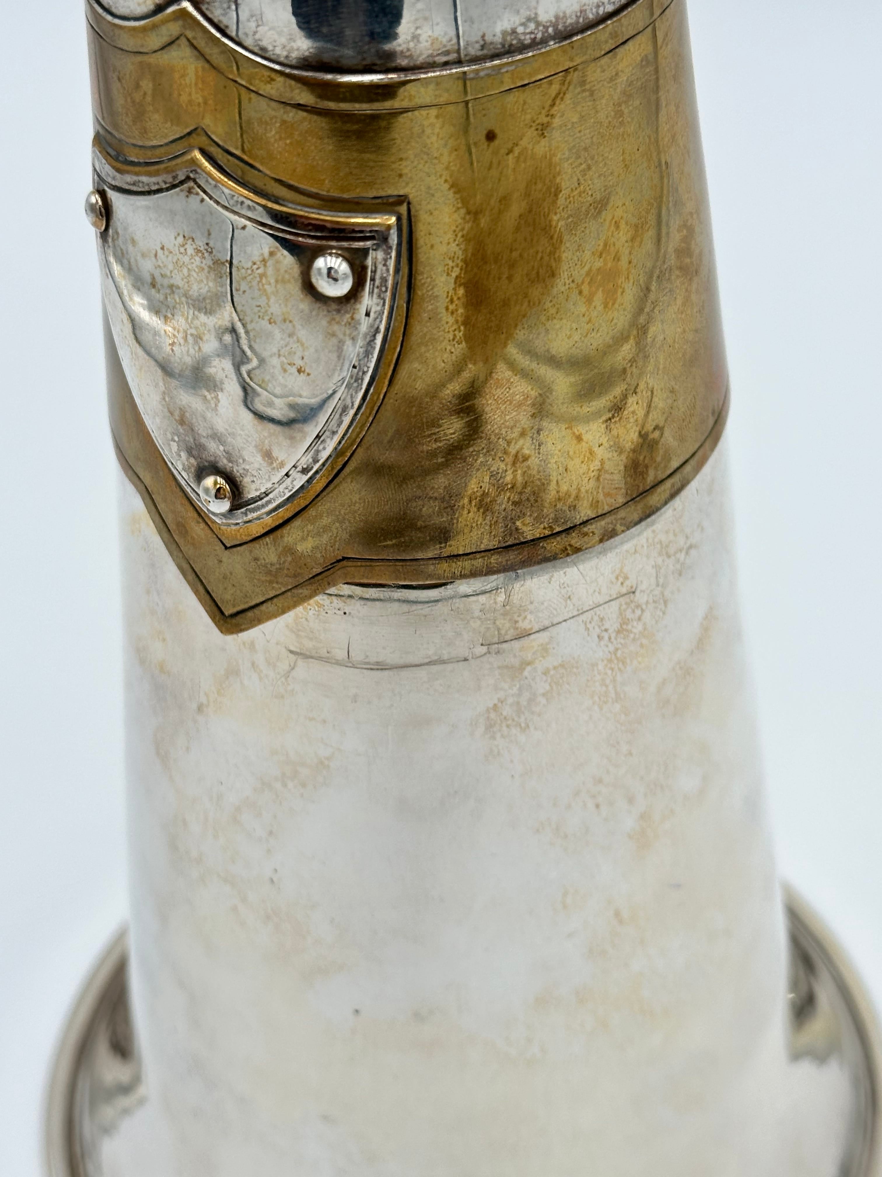 Vintage Ralph Lauren Silver Plate and Brass Fire Trumpet Cocktail Shaker | IdleHour