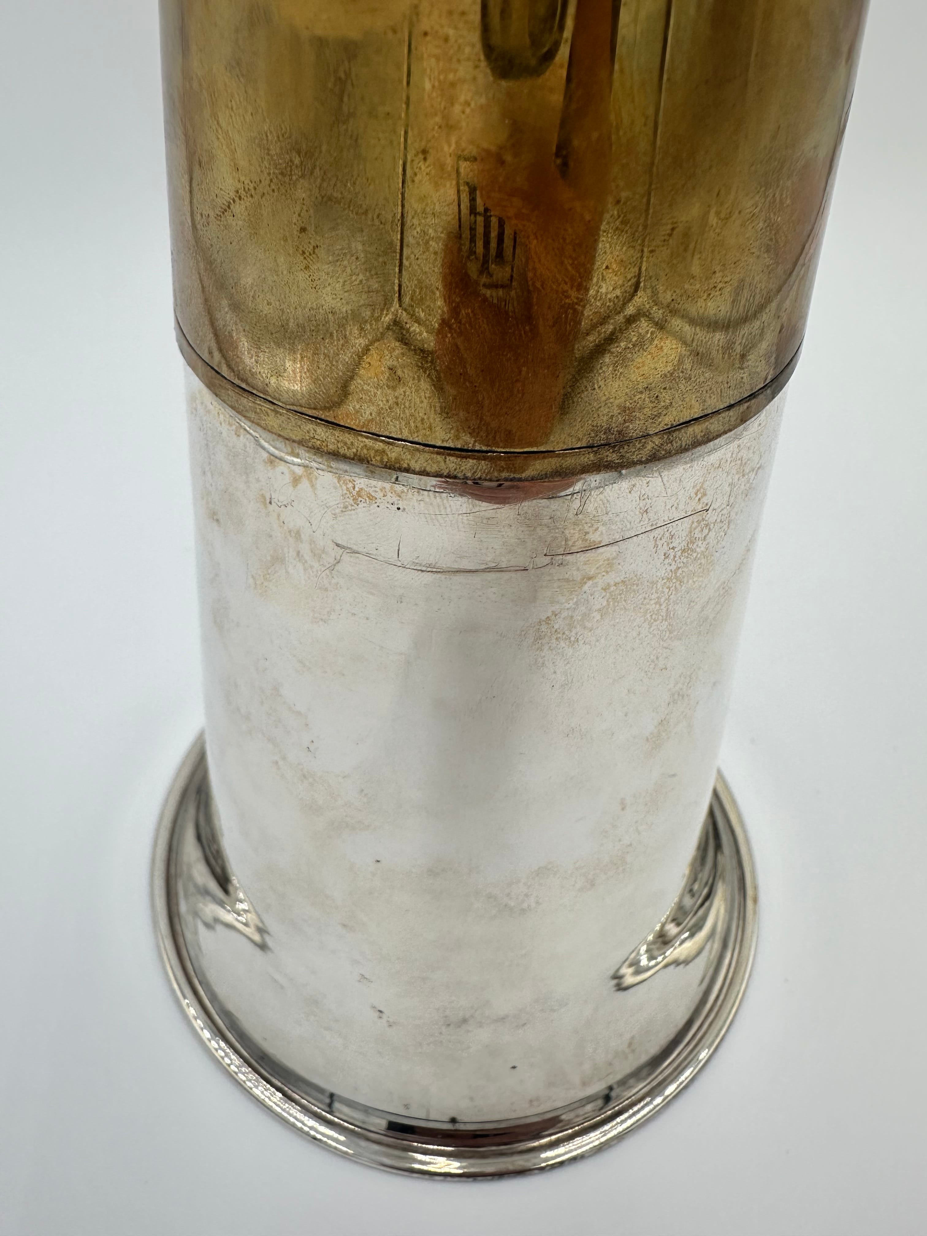 Vintage Ralph Lauren Silver Plate and Brass Fire Trumpet Cocktail Shaker | IdleHour