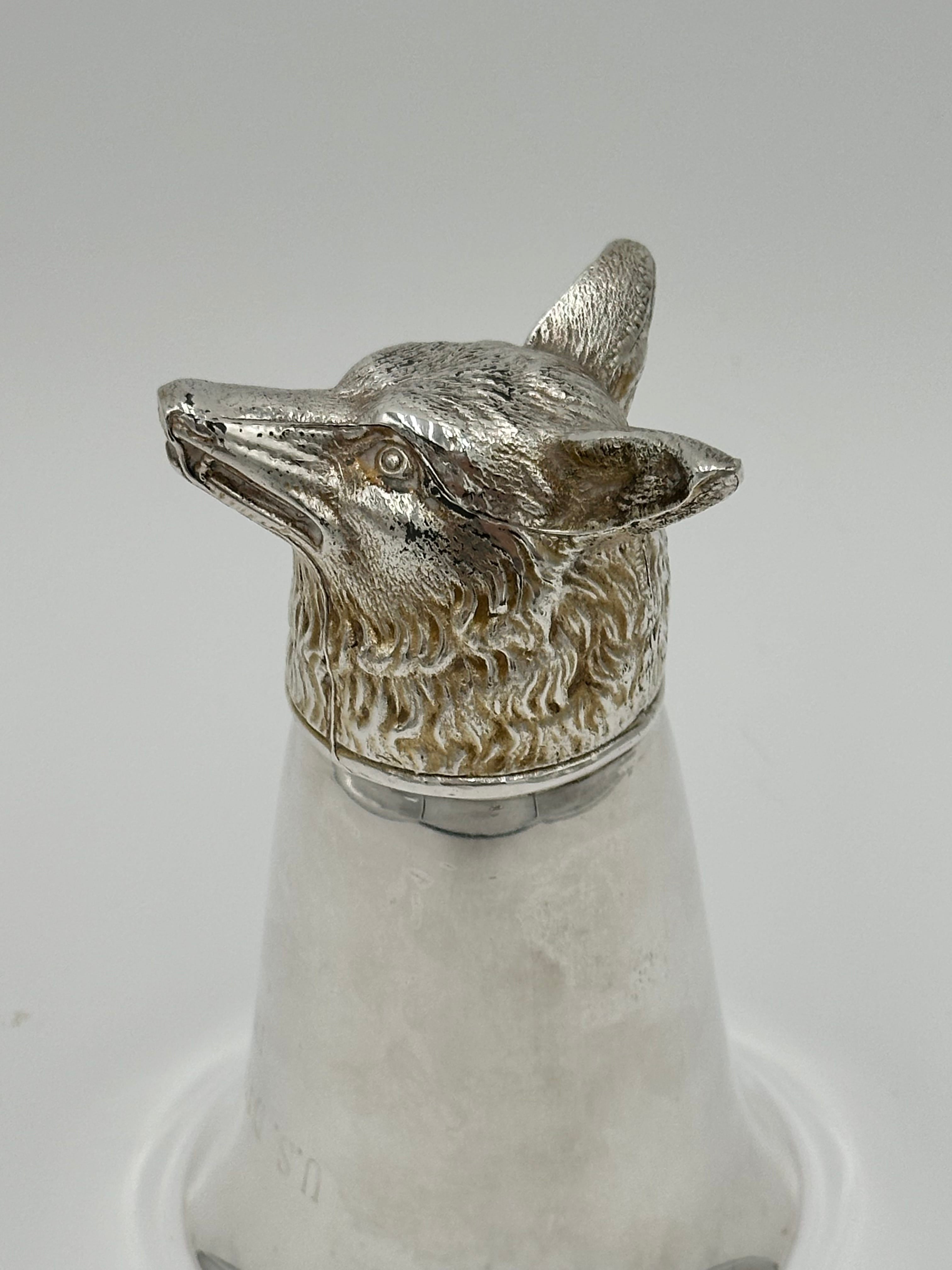 Large Vintage 1970s Fox Head Silver Plate Stirrup 8oz Cup Monogrammed - US David Cup 1971 | IdleHour