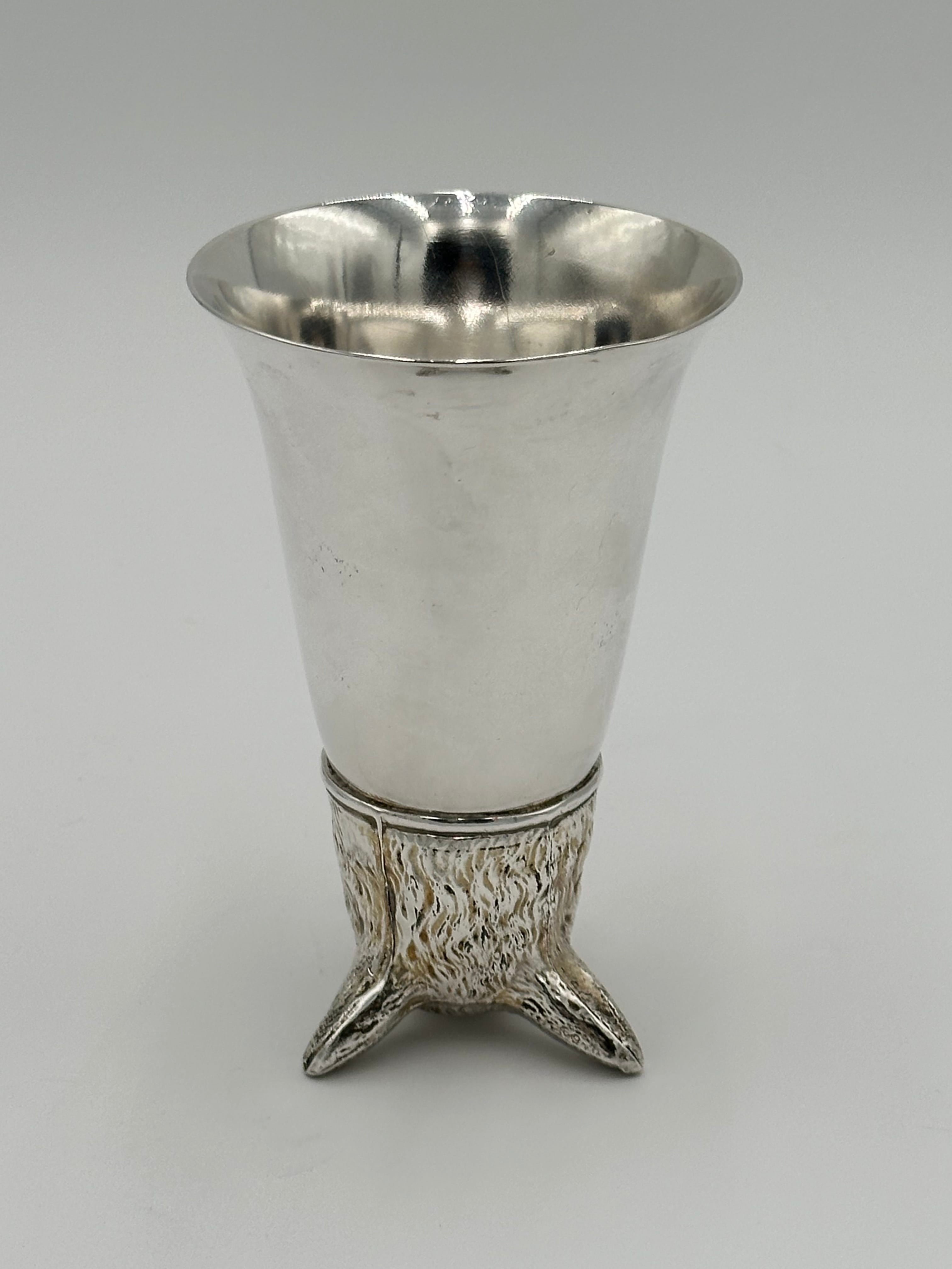 Large Vintage 1970s Fox Head Silver Plate Stirrup 8oz Cup Monogrammed - US David Cup 1971 | IdleHour
