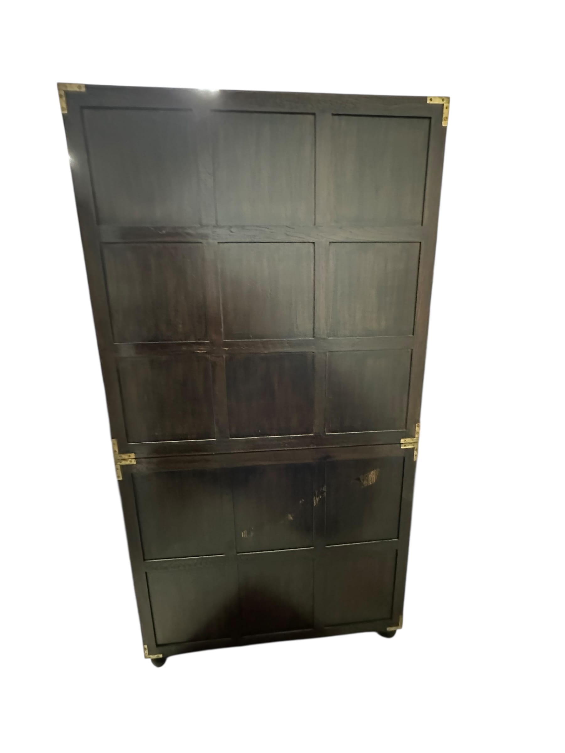 Vintage Campaign Rattan Linen Press / Armoire | IdleHour